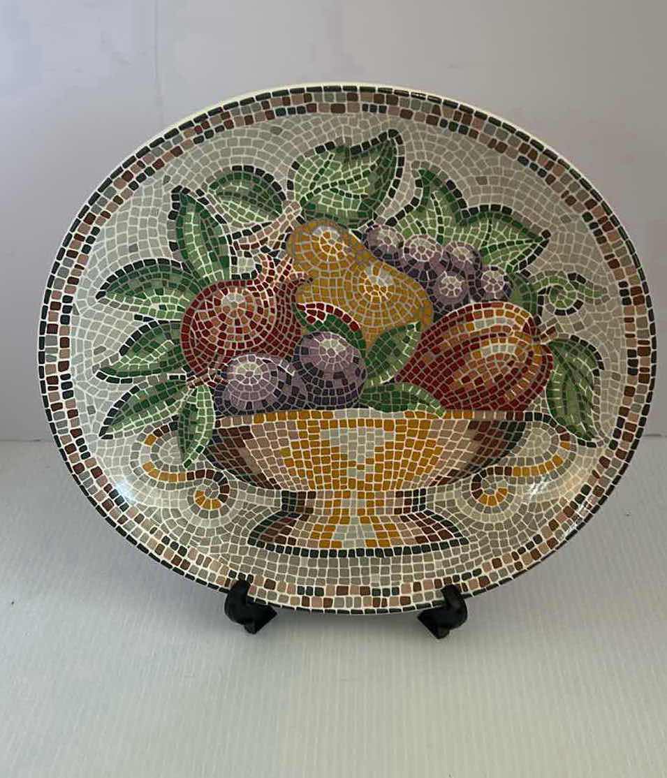 Photo 3 of 4- SANGO "ZOEY" MOSAIC DESIGN CHOP ROUND PLATTER