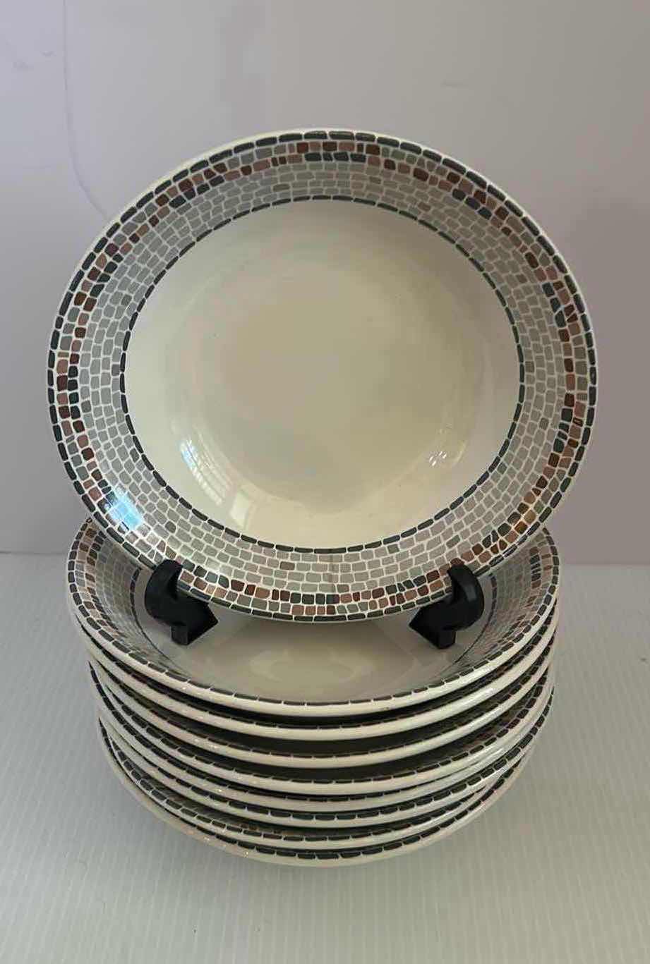 Photo 2 of 9-SANGO ZOEY OVAL 8” SOUP SALAD W MOSAIC DESIGN