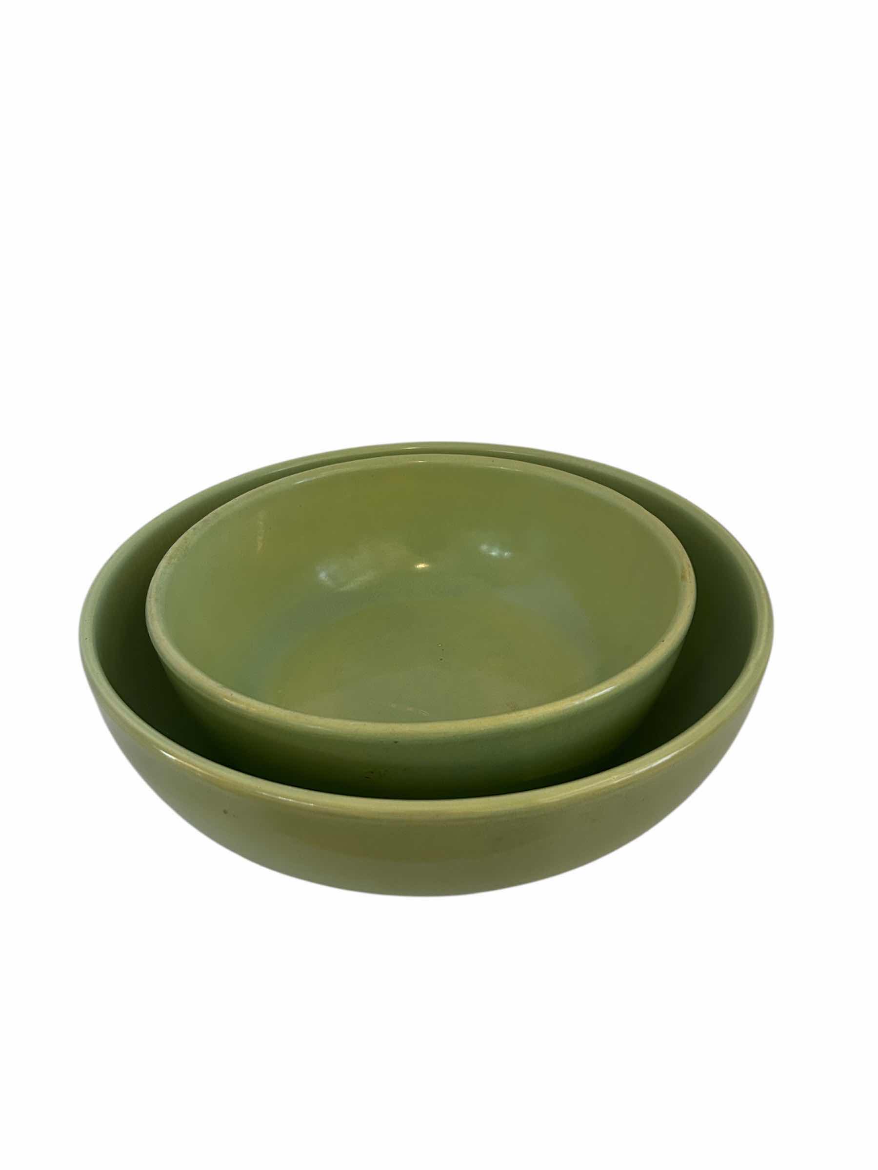 Photo 1 of 2-VINTAGE LA SOLANA GREEN BOWLS 10” 13”