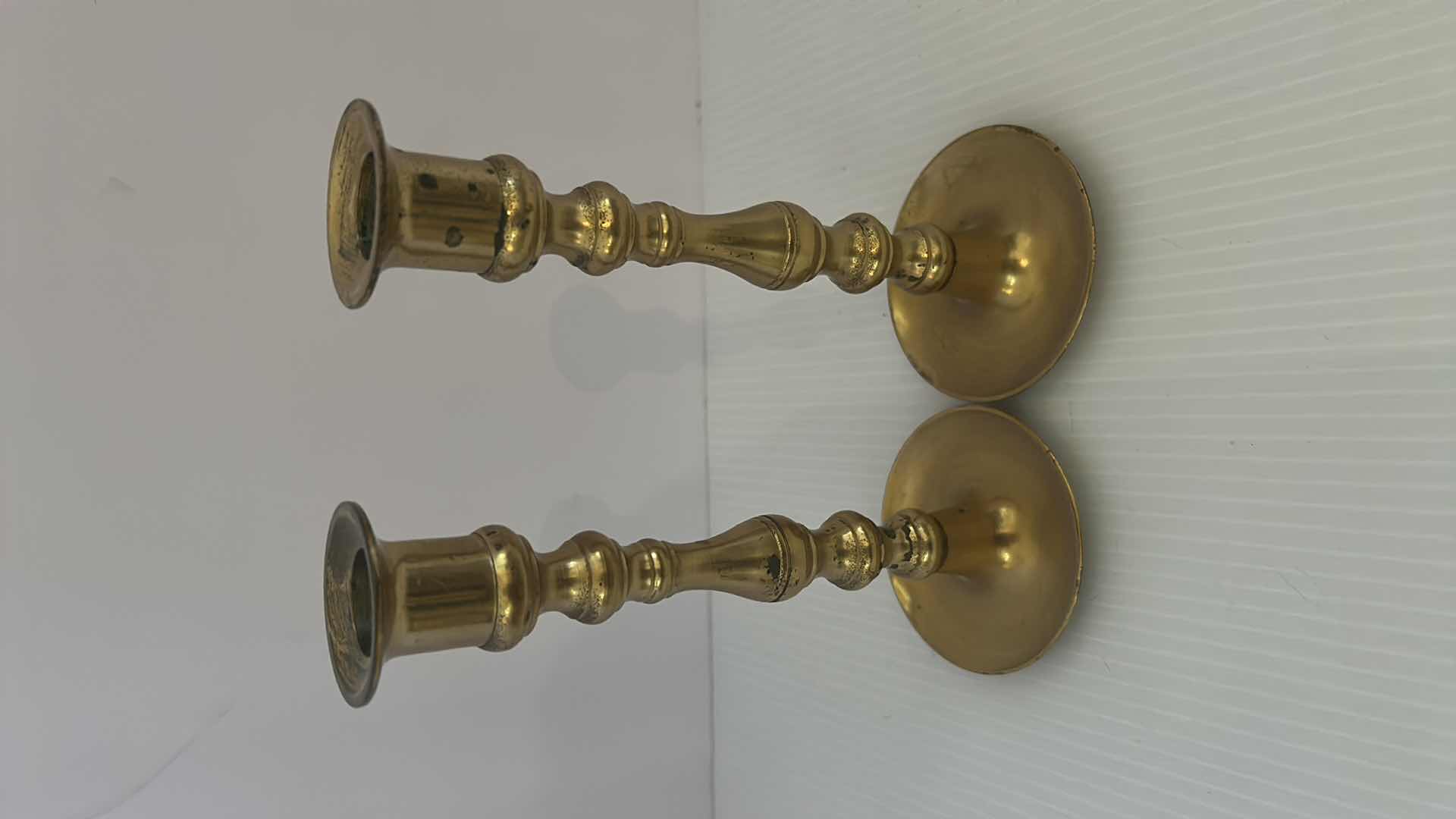 Photo 1 of 2- SETS BRASS CANDLE STICK HOLDERS 8”