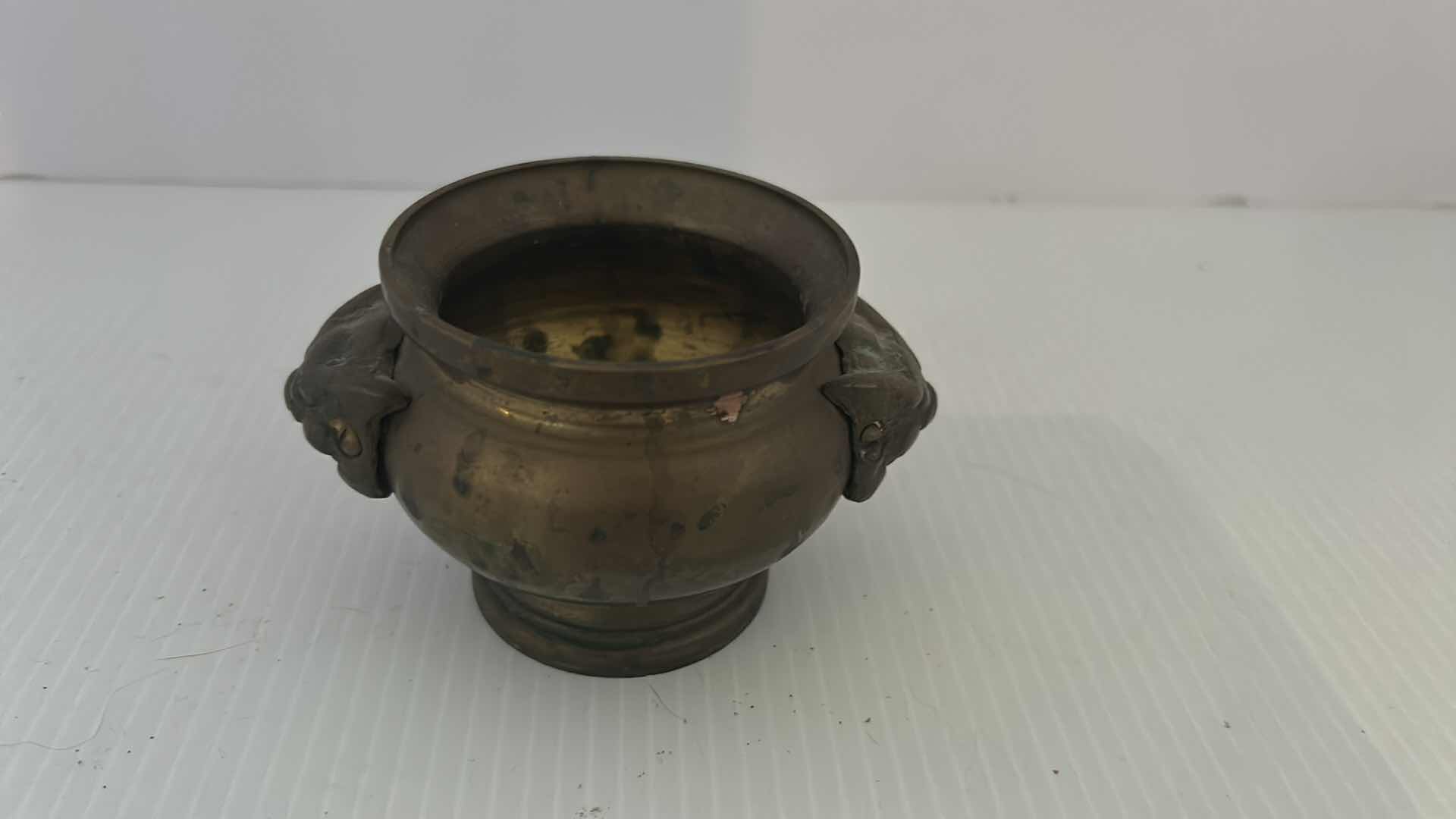 Photo 1 of 3- BRASS PLANTER VASE SMALL BOWL