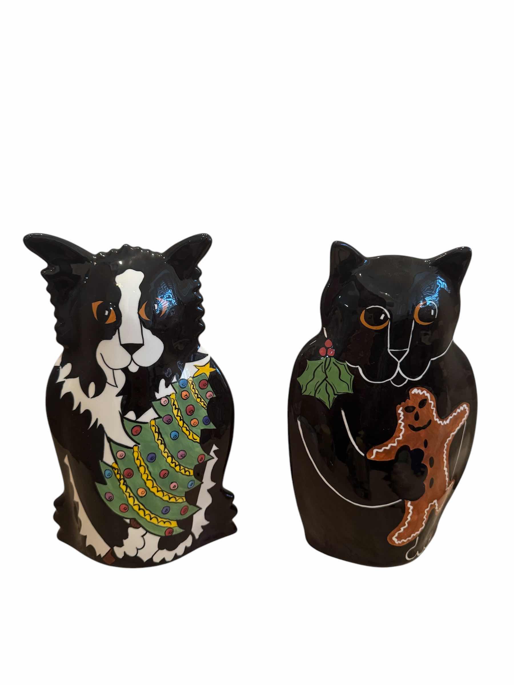 Photo 1 of 5- CAT DECORATIVE ITEMS, HOME DECOR, ARTWORK, CANDLE HOLDERS

GRAY CERAMIC CAT
H11.75”

BLACK CERAMIC CATS
2* H10.25”

CANDLE HOLDERS
2*5” X H2.75”