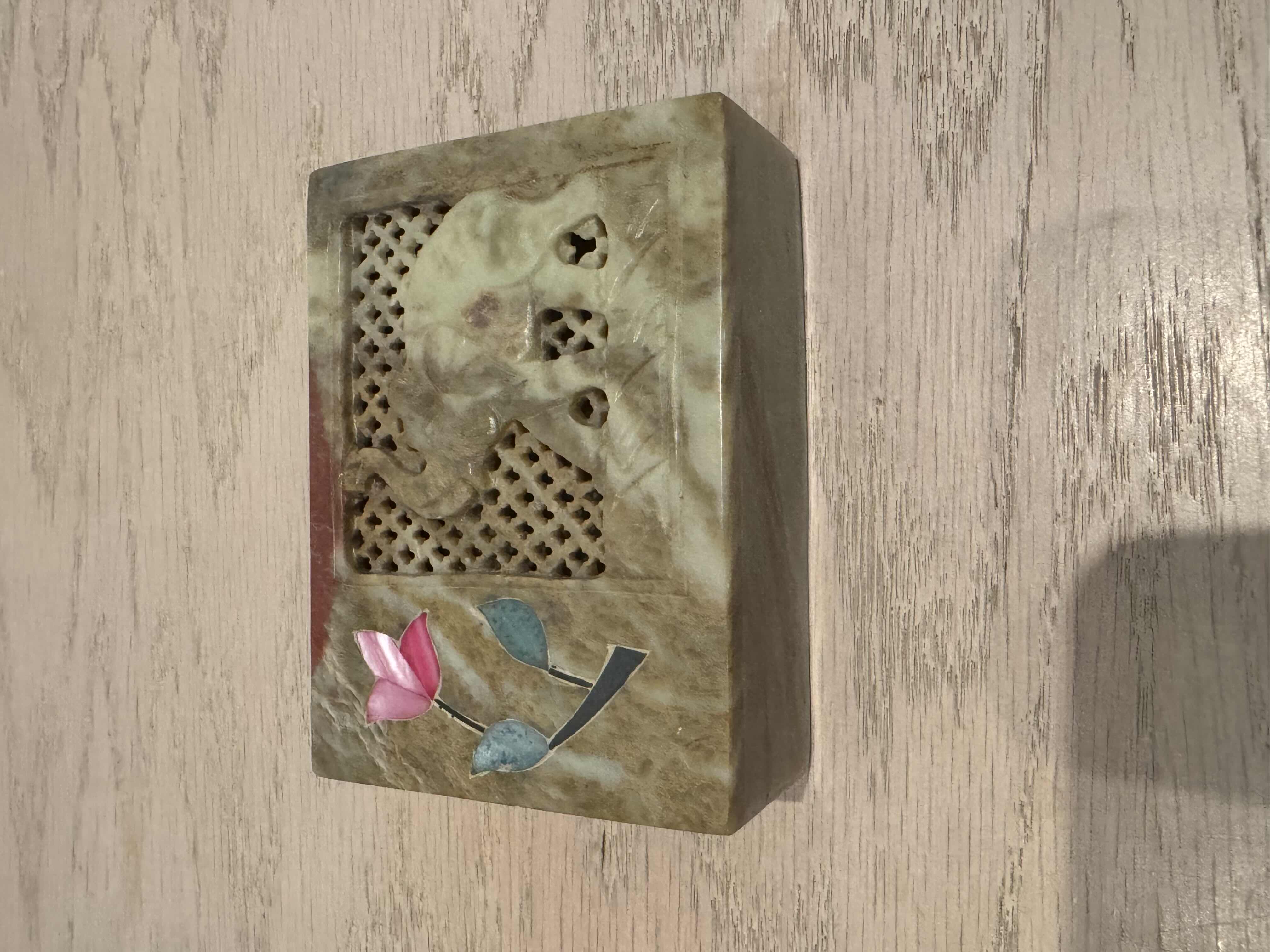 Photo 2 of ASSORTED HOME DECOR, HOME ESSENTIALS, ARTWORK, STONE ASHTRAYS, STONE COASTERS, STONE ELEPHANT JEWELRY BOX, ELEPHANT FIGURINE, HANDMADE VASE