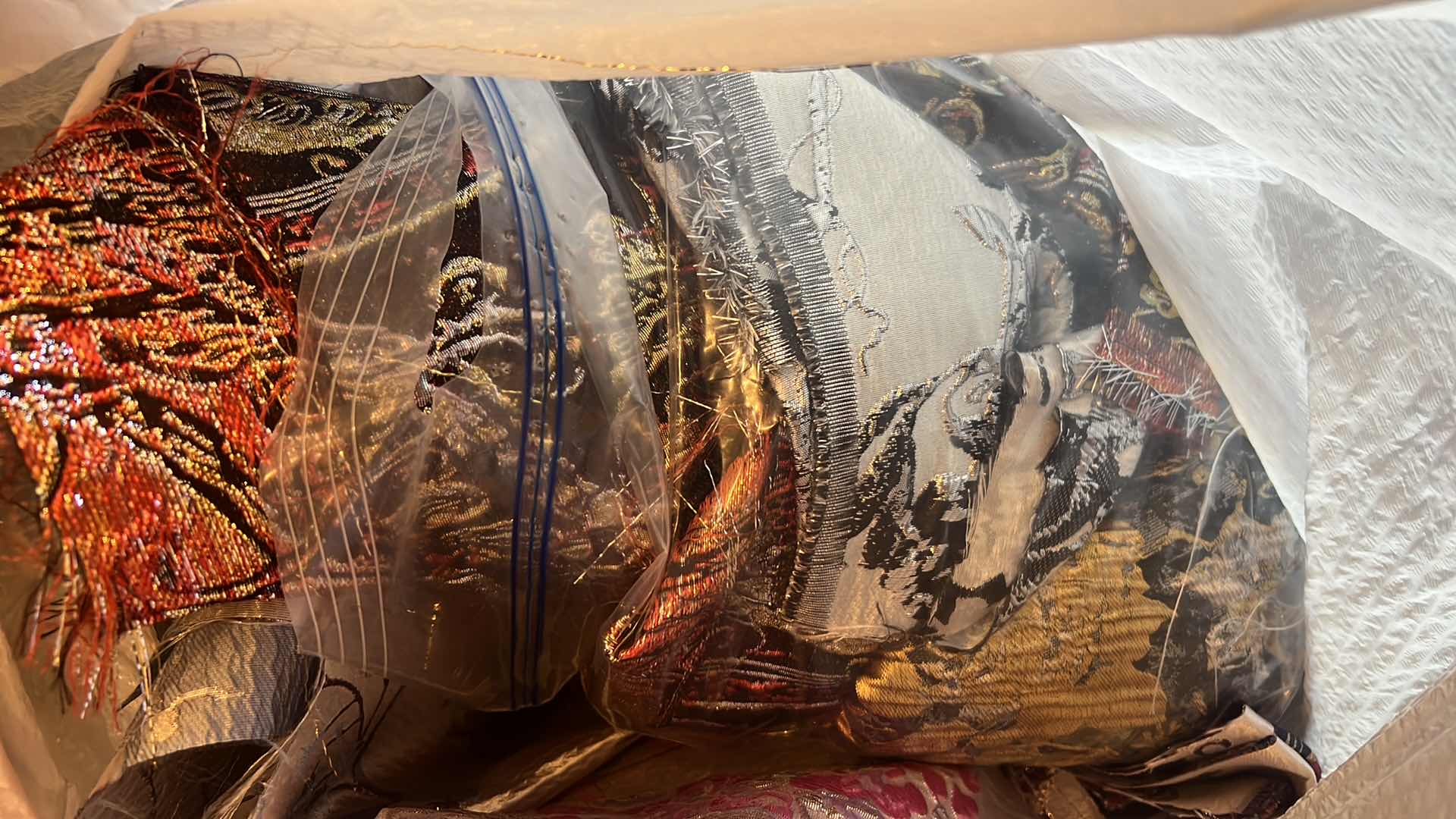 Photo 1 of CONTENTS OF BAG: MULTI-COLORED FABRICS