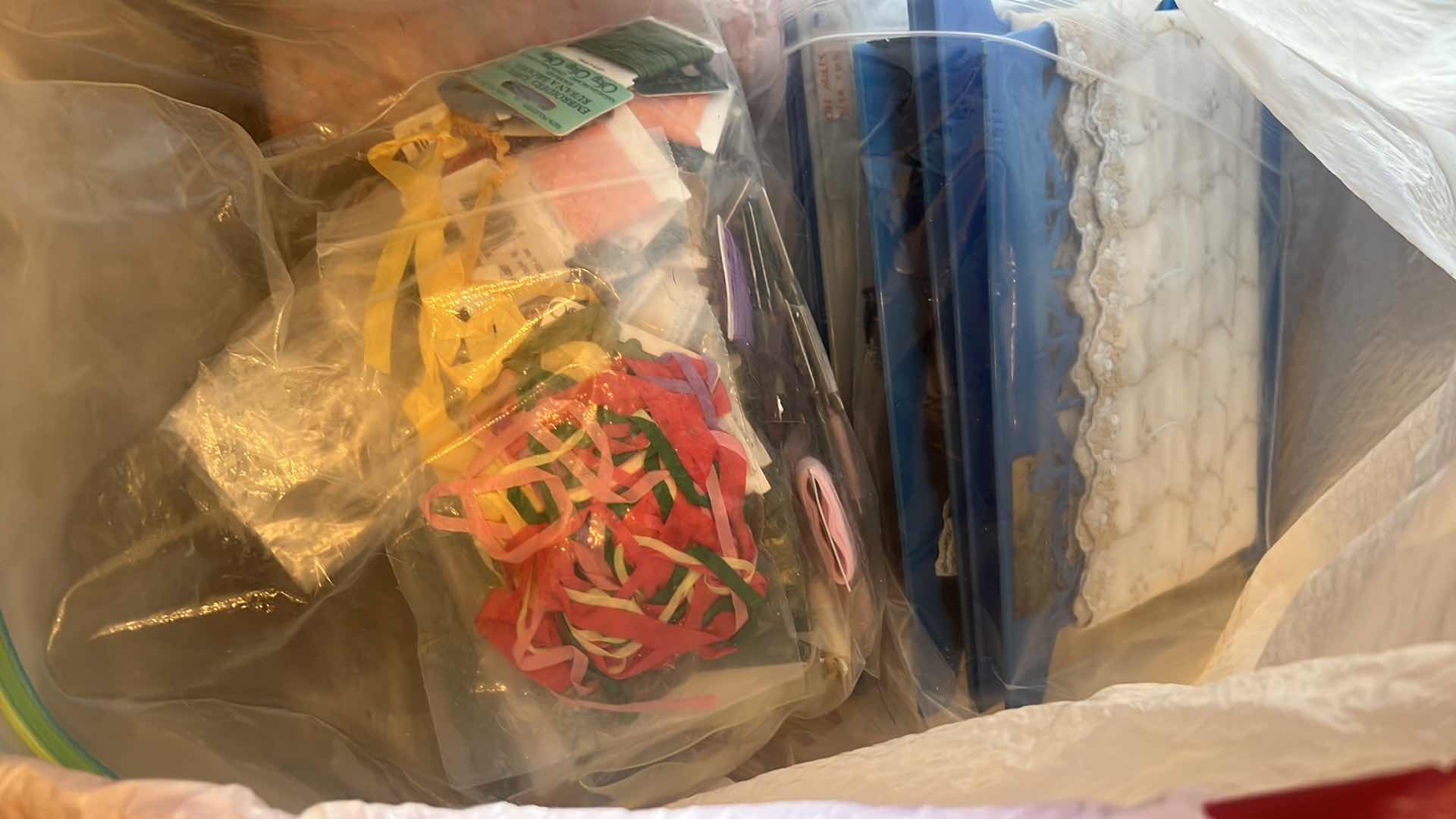 Photo 1 of CONTENTS OF BAG: ART SUPPLIES AND FABRICS