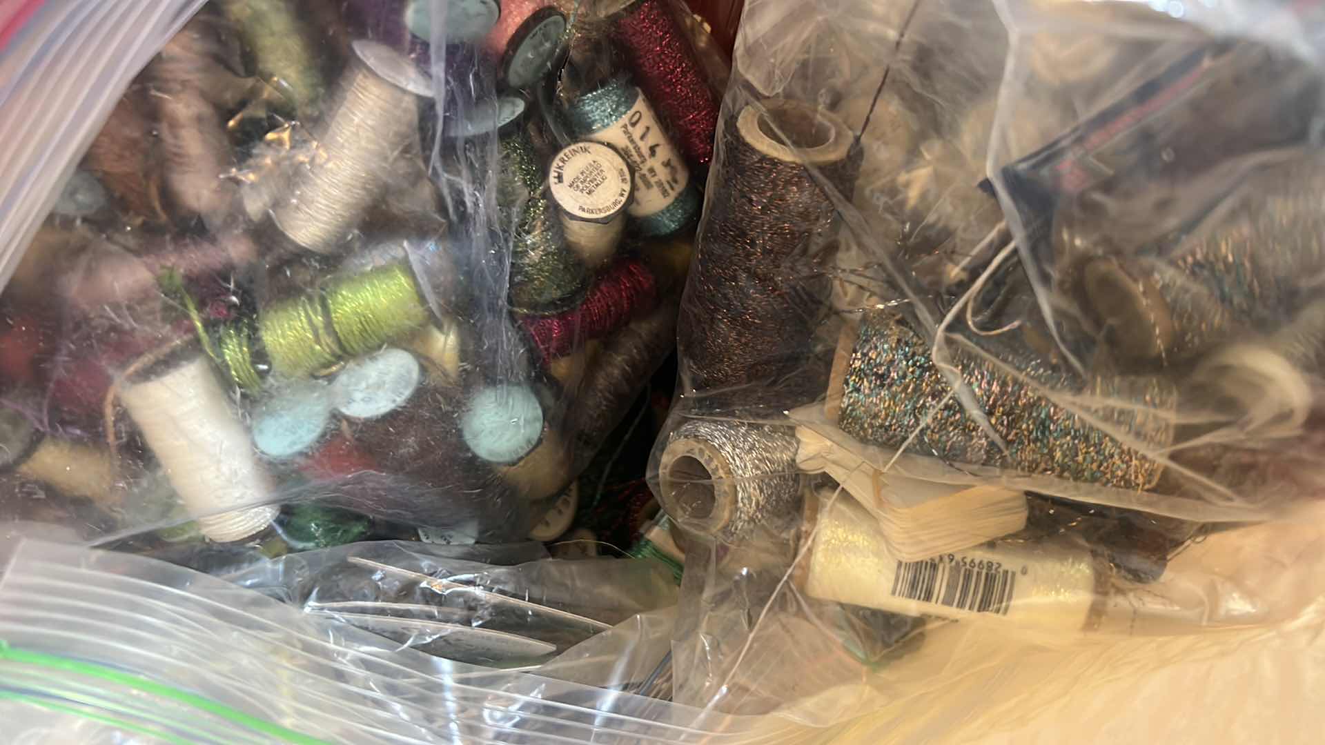 Photo 1 of CONTENTS OF BAG : MISCELLANEOUS AND VARIOUS COLORS OF YARNS