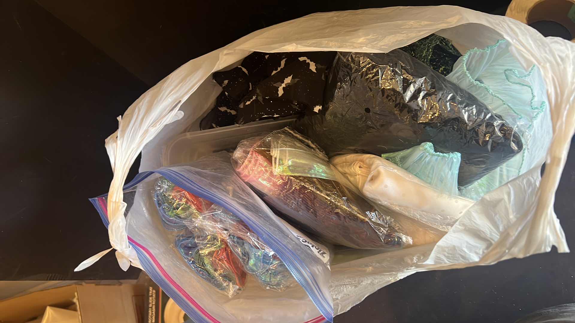 Photo 1 of CONTENTS OF BAG: MUTIPLES OF FABRICS ASSORTMENT OF COLORS