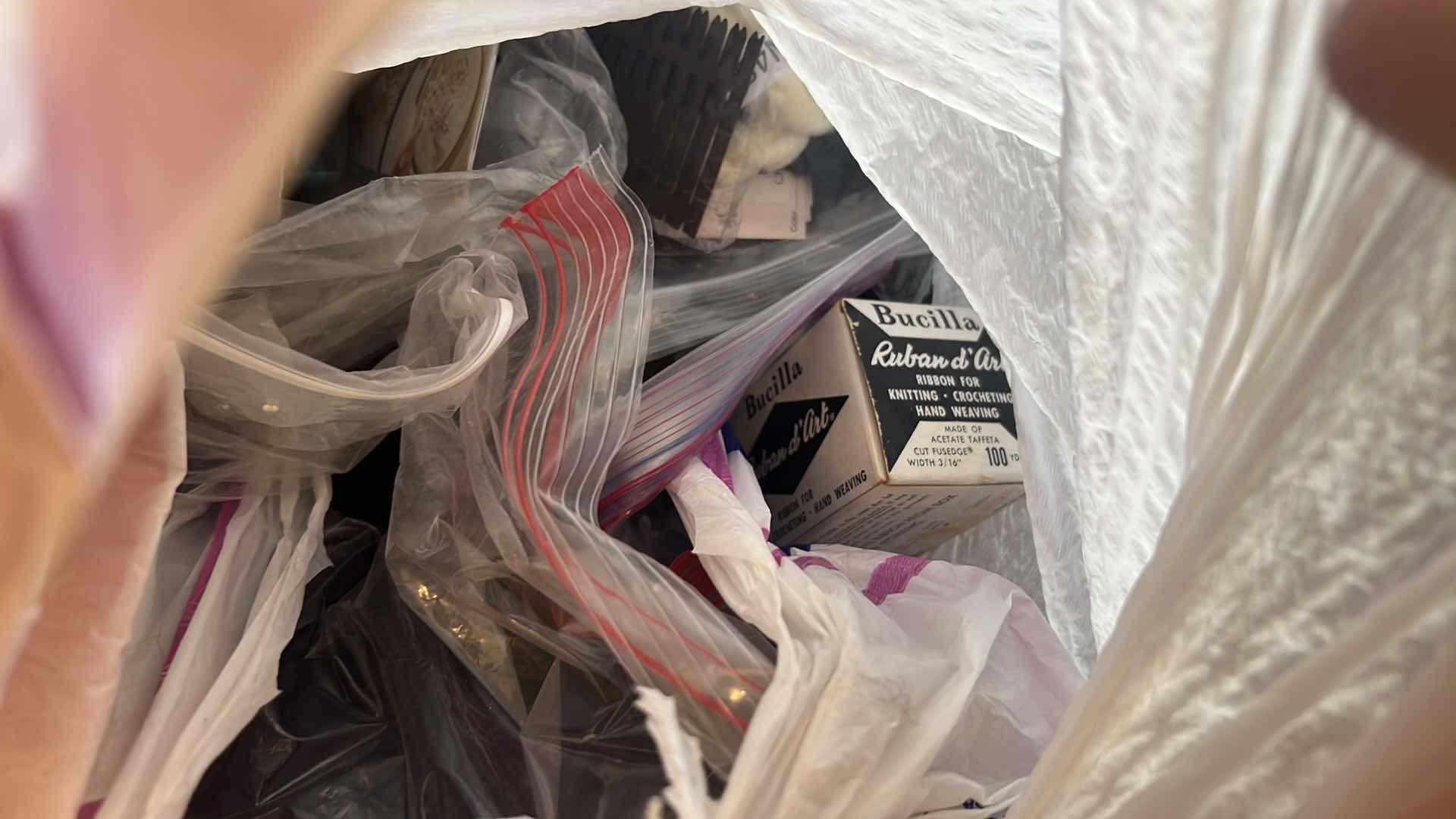 Photo 2 of CONTENTS OF BAG: RIBBON AND MISCELLANEOUS ART SUPPLIES