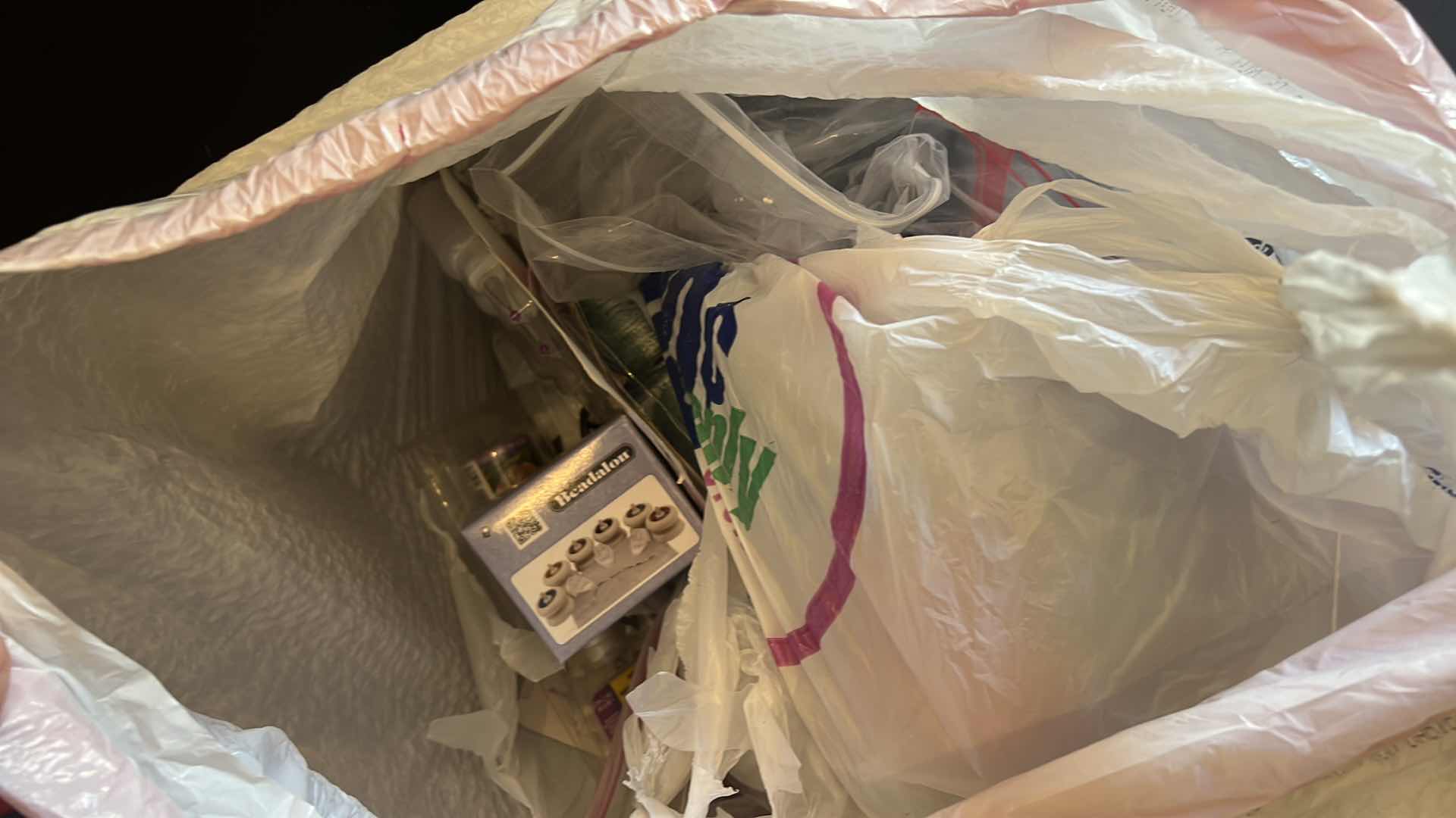 Photo 1 of CONTENTS OF BAG: RIBBON AND MISCELLANEOUS ART SUPPLIES