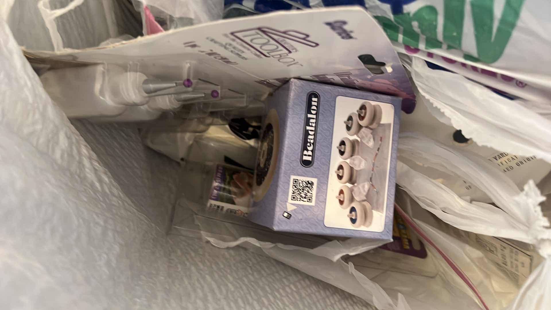 Photo 3 of CONTENTS OF BAG: RIBBON AND MISCELLANEOUS ART SUPPLIES