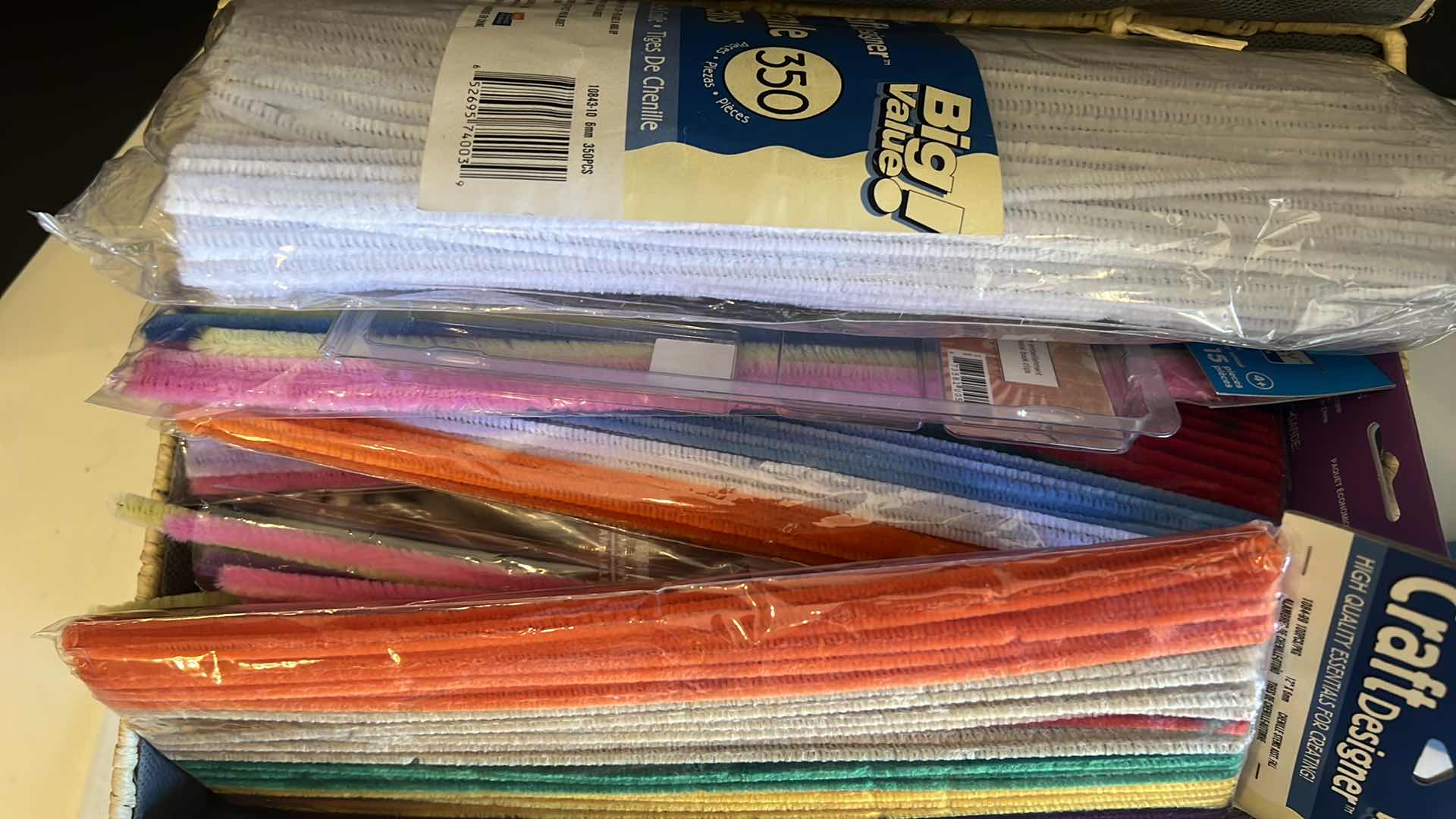 Photo 1 of BOX OF YARN AND MISCELLANEOUS ART SUPPLIES