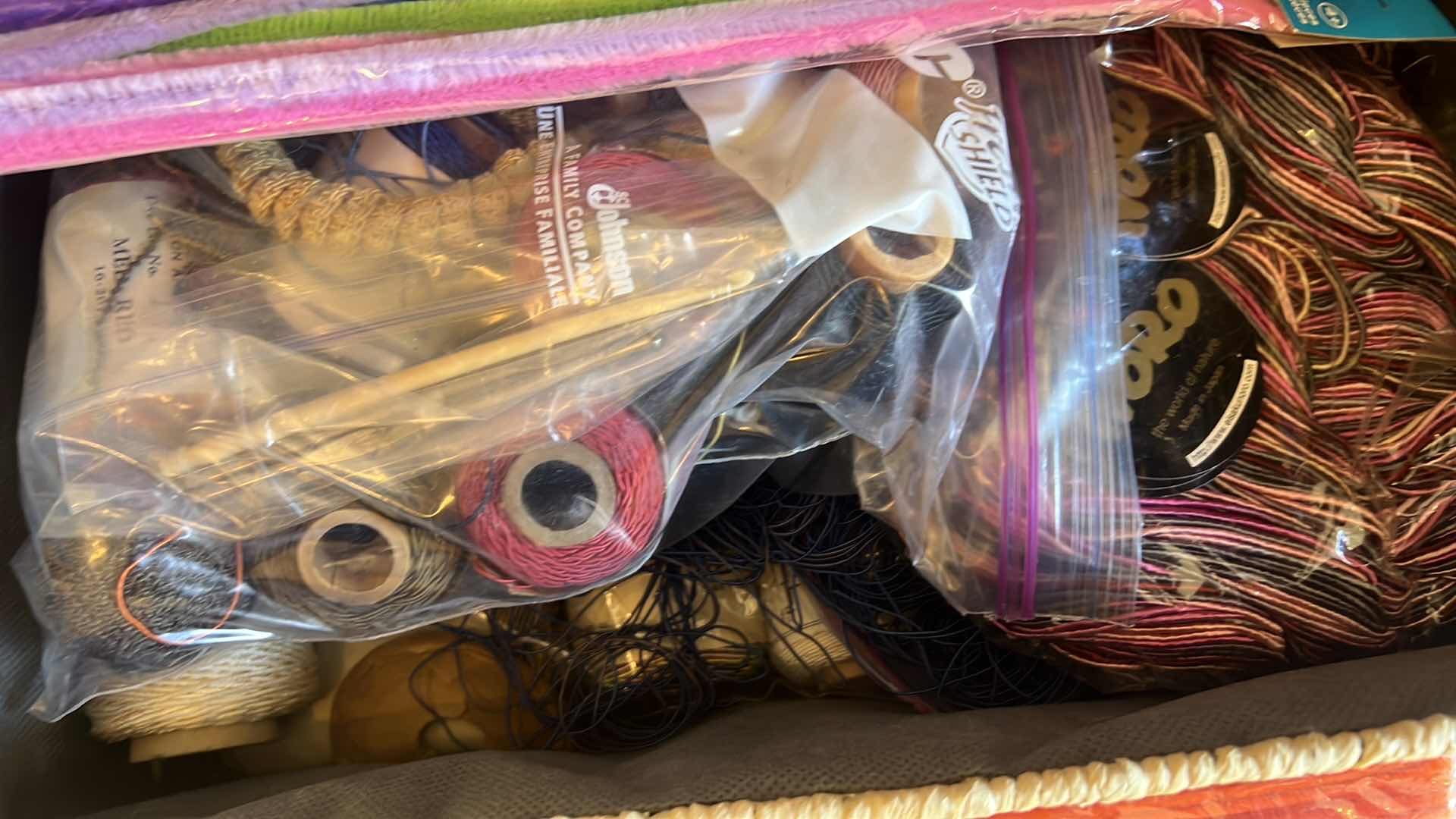 Photo 1 of BOX OF YARN AND MISCELLANEOUS ART SUPPLIES