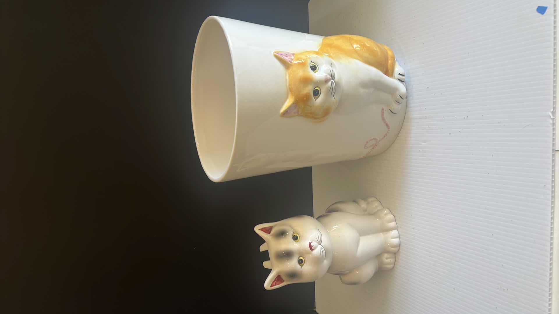 Photo 1 of CAT THEMED GLASS TRASH CAN AND TOILET BRUSH HOLDER