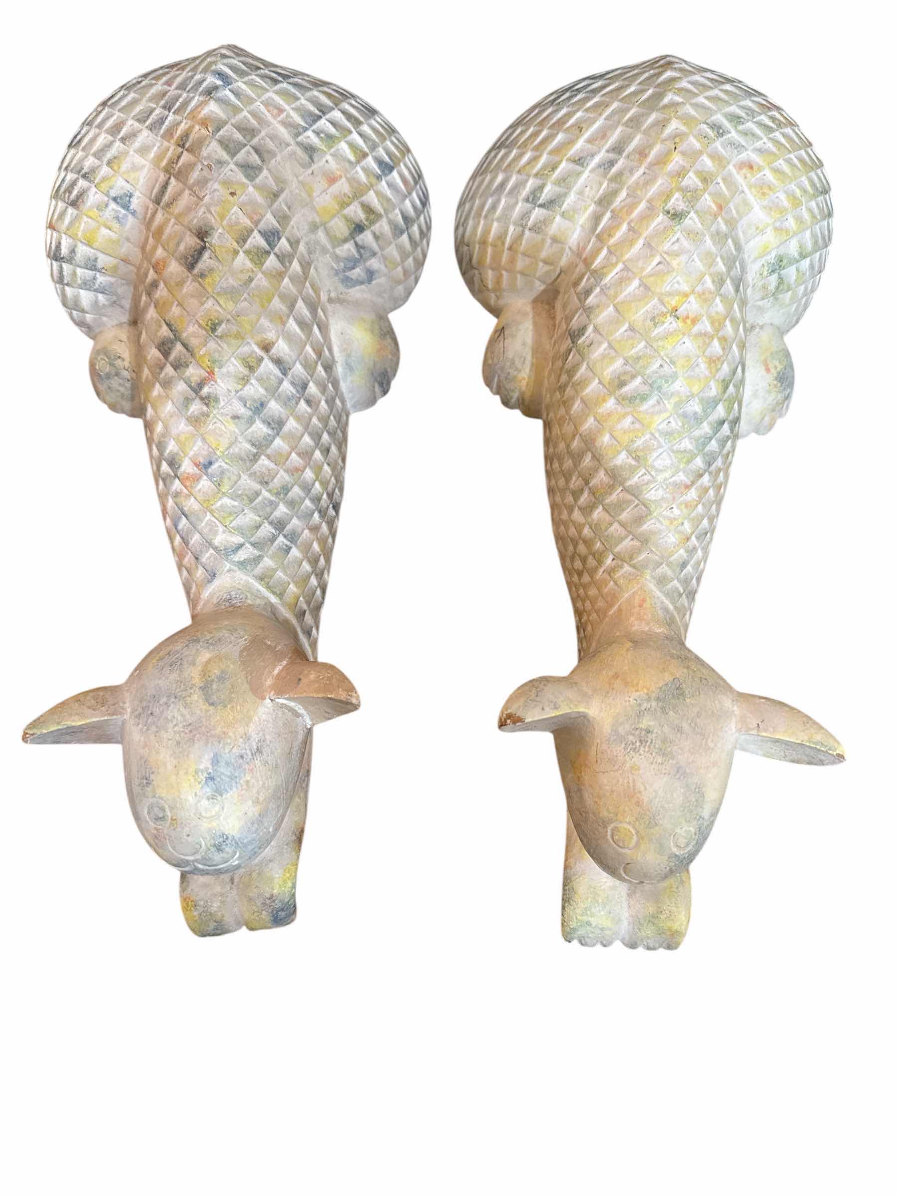 Photo 1 of 2 WOOD CARVED KITTIES