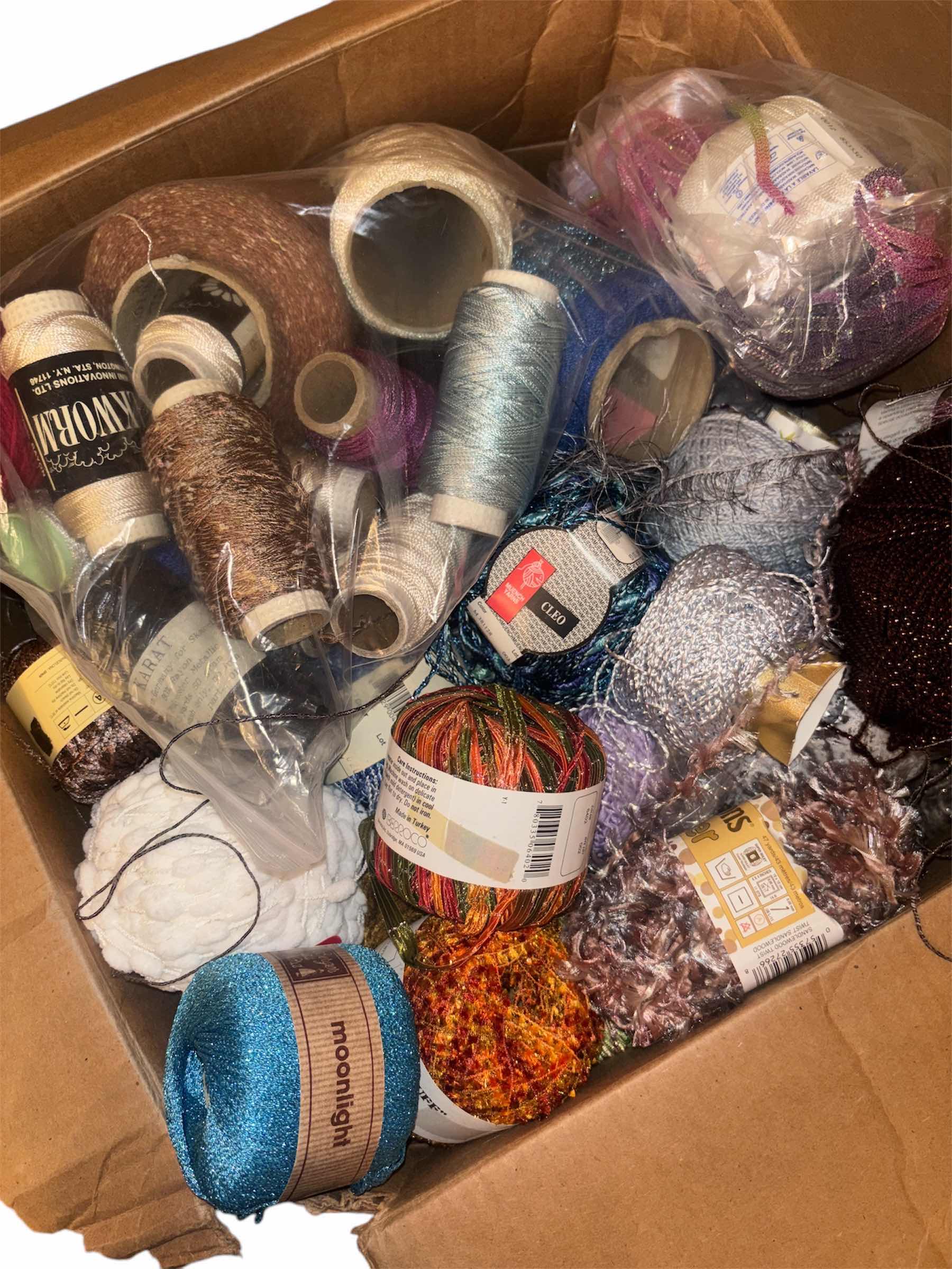 Photo 1 of BOX FULL OF CRAFTING/KNITTING YARN