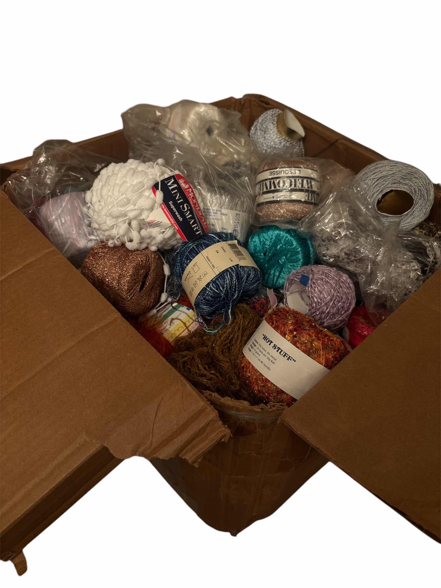 Photo 1 of BOX FULL OF CRAFTING/KNITTING YARN
