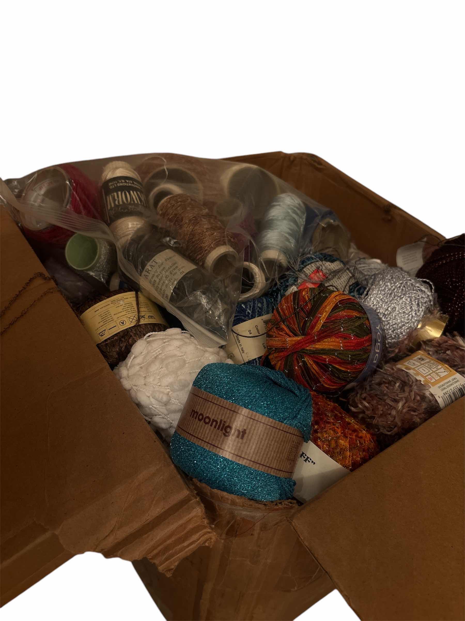 Photo 2 of BOX FULL OF CRAFTING/KNITTING YARN