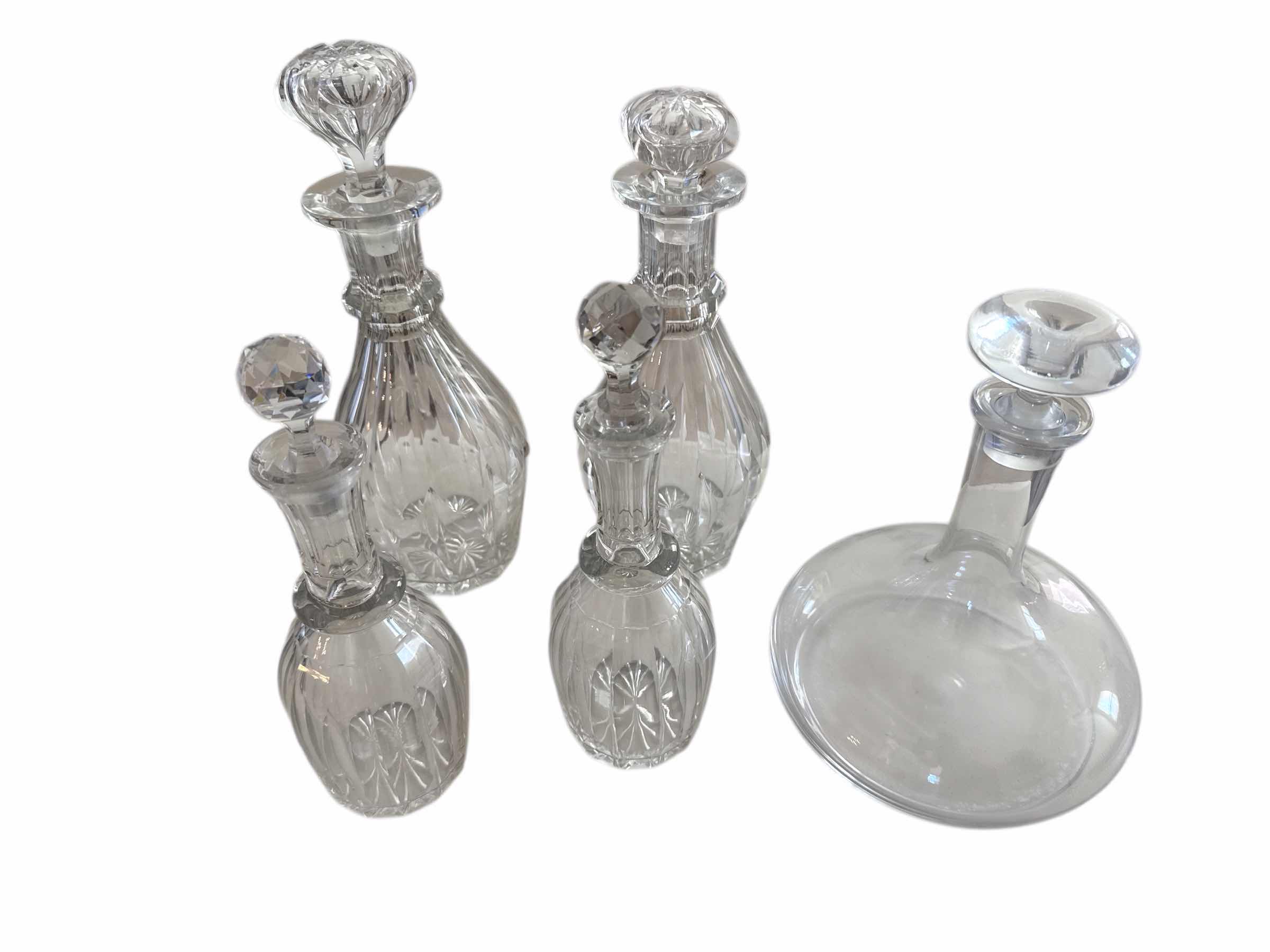 Photo 1 of 5 CRYSTAL AND GLASS DECANTERS