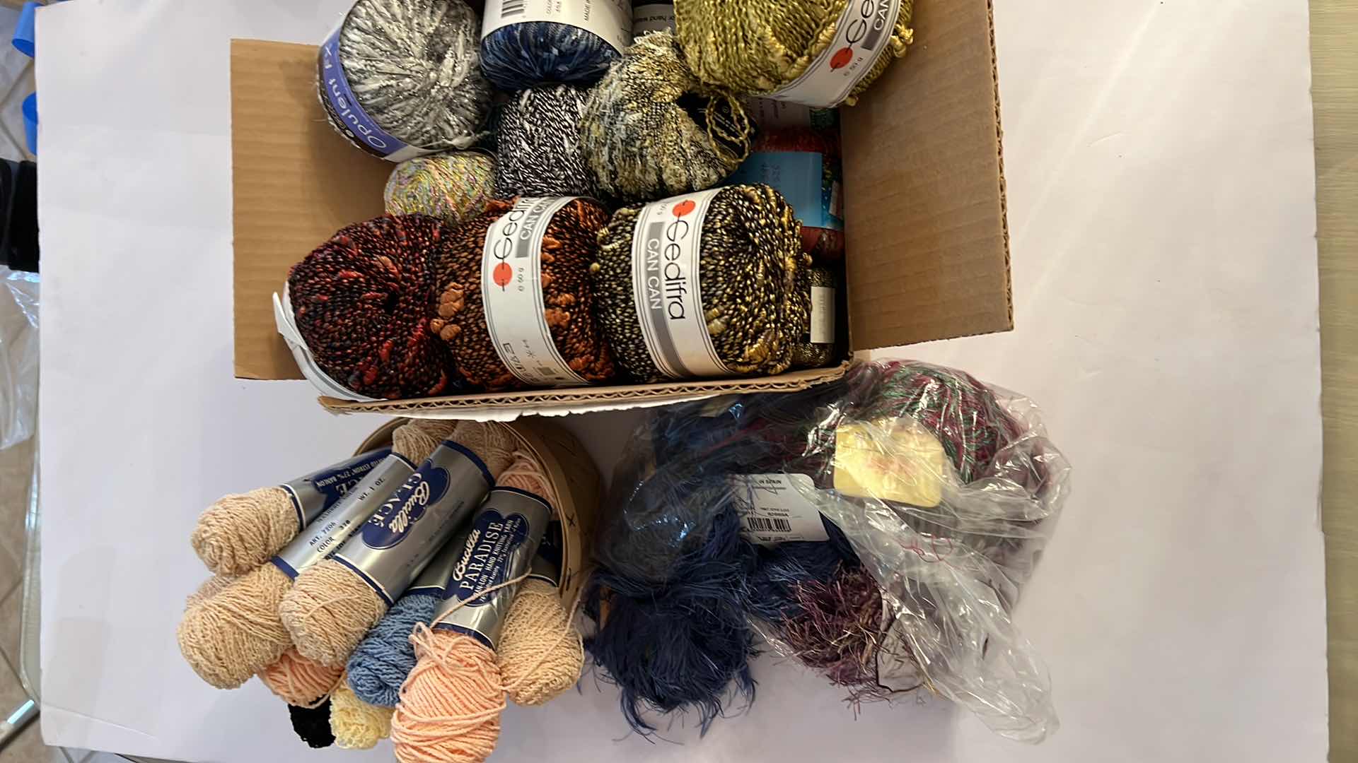 Photo 1 of LOT OF SPECIALTY YARN AND THREAD