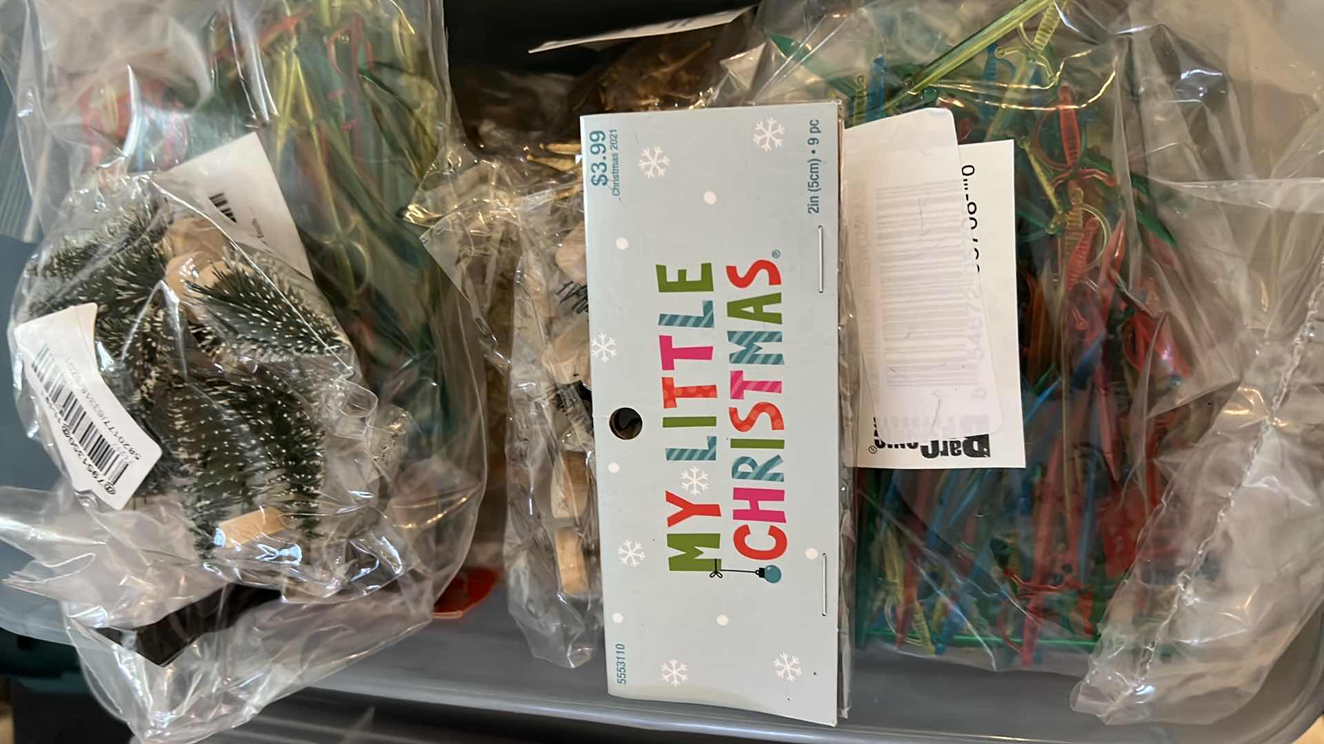 Photo 1 of 3 - PLASTIC BOXES OF FALL CRAFT SUPPLIES, LACE TRIM AND MORE