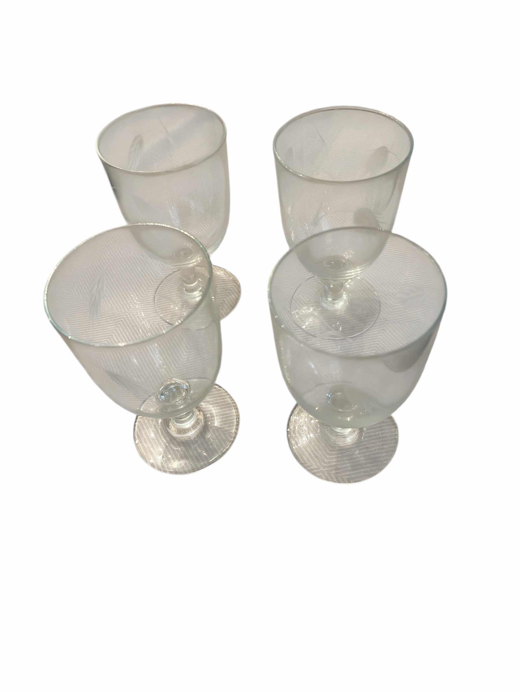 Photo 1 of 4 - SASAKI WINE GLASSES WHEAT PATTERN