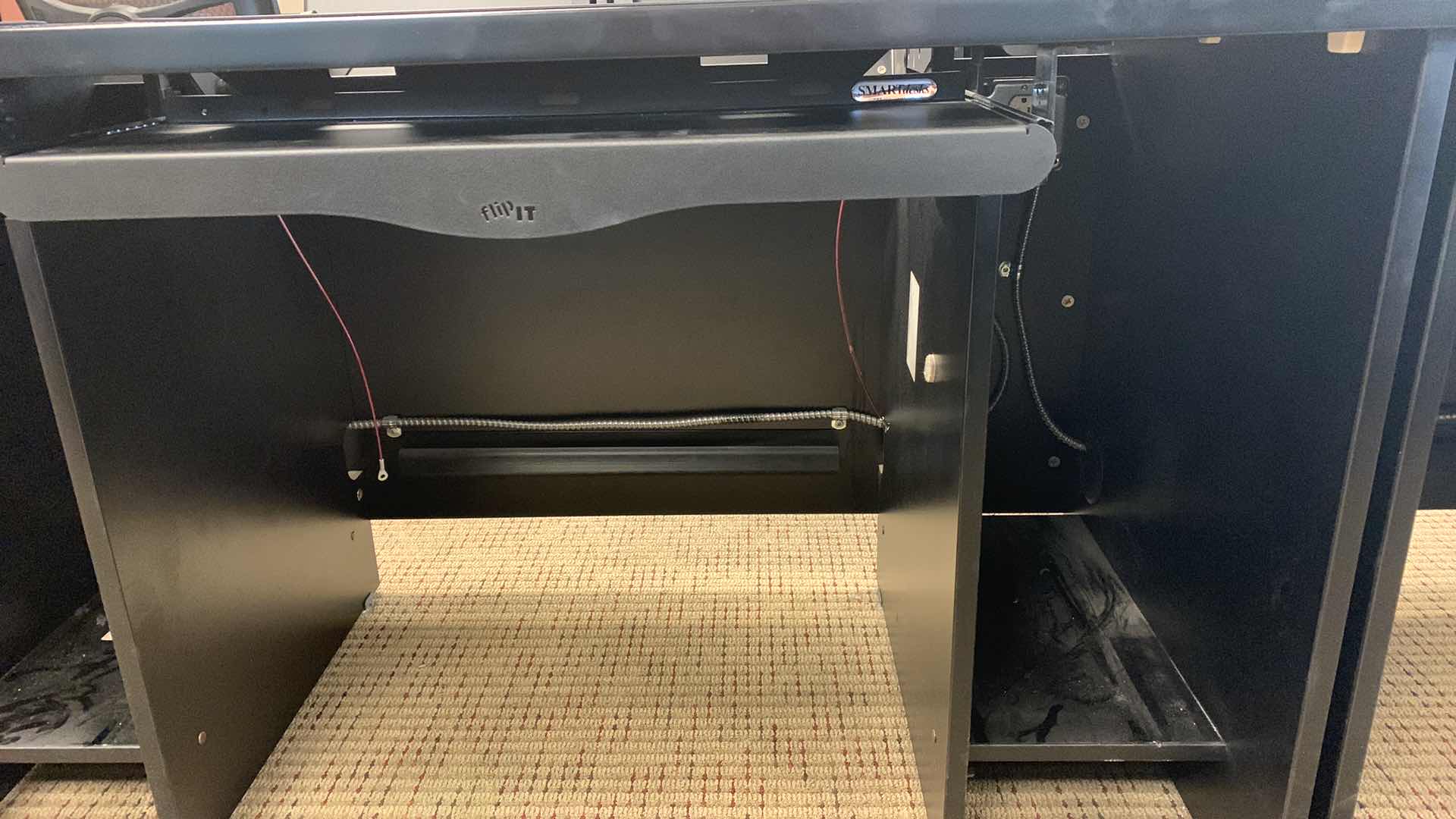 Photo 1 of CBT SMARTDESKS DOUBLE DESK WORKSTATION WITH FLIPIT MONITOR STAND AND KEYBOARD TRAY METAL AND PARTICLE BOARD 78” X 26” H 30”