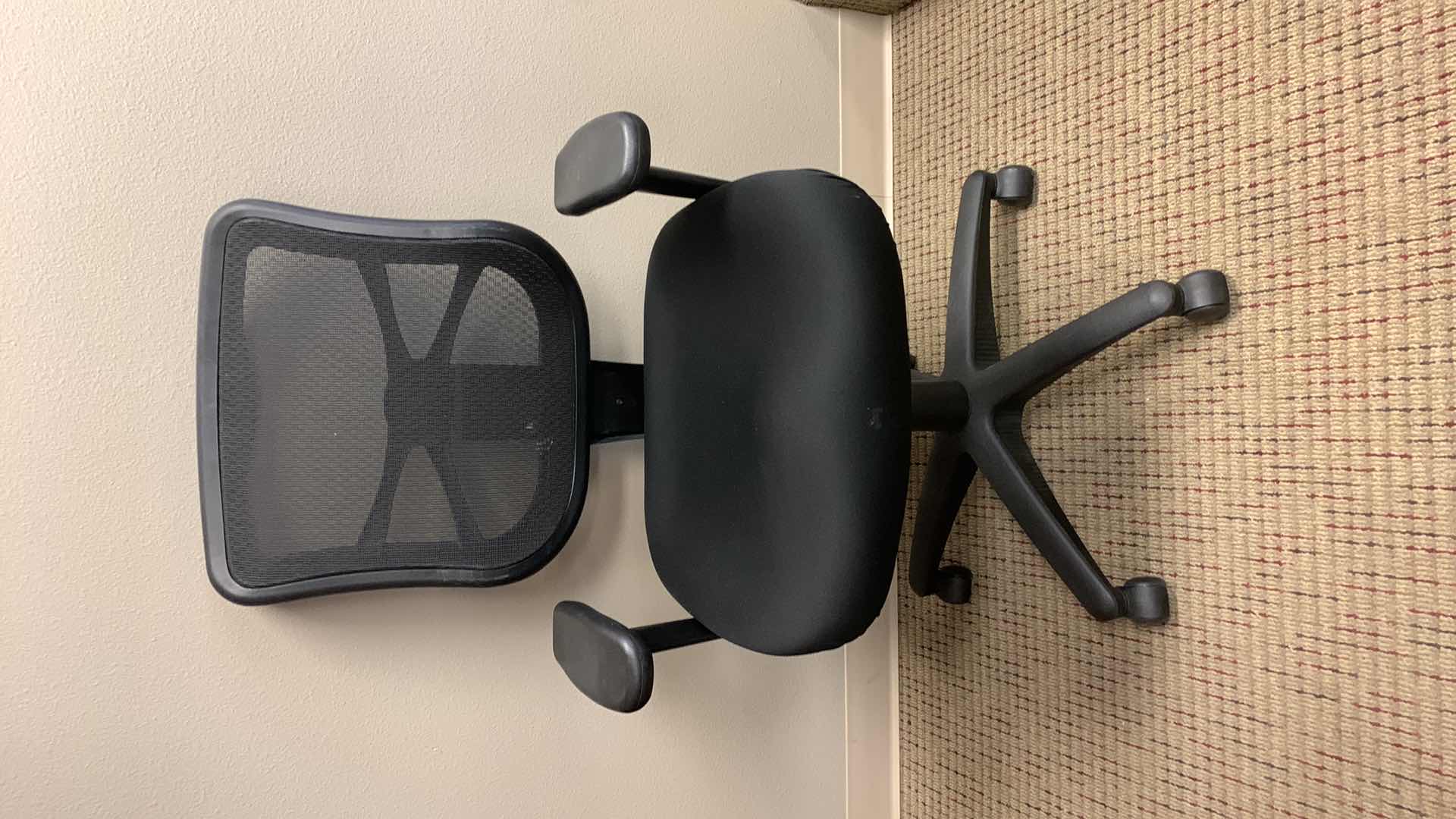 Photo 1 of BLACK MESH & FABRIC ADJUSTABLE OFFICE CHAIR ON ROLLERS