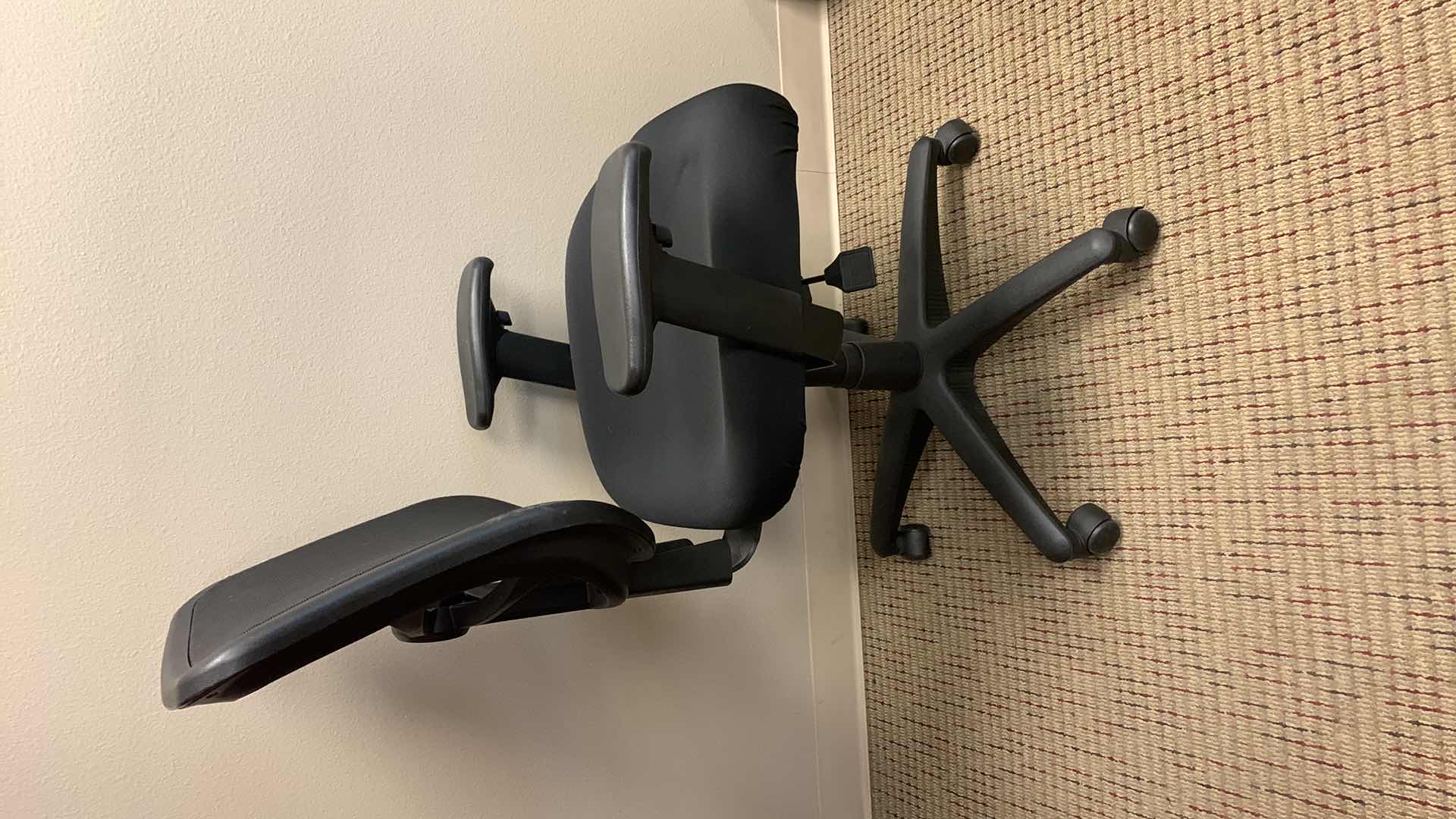 Photo 1 of BLACK MESH & FABRIC ADJUSTABLE OFFICE CHAIR ON ROLLERS