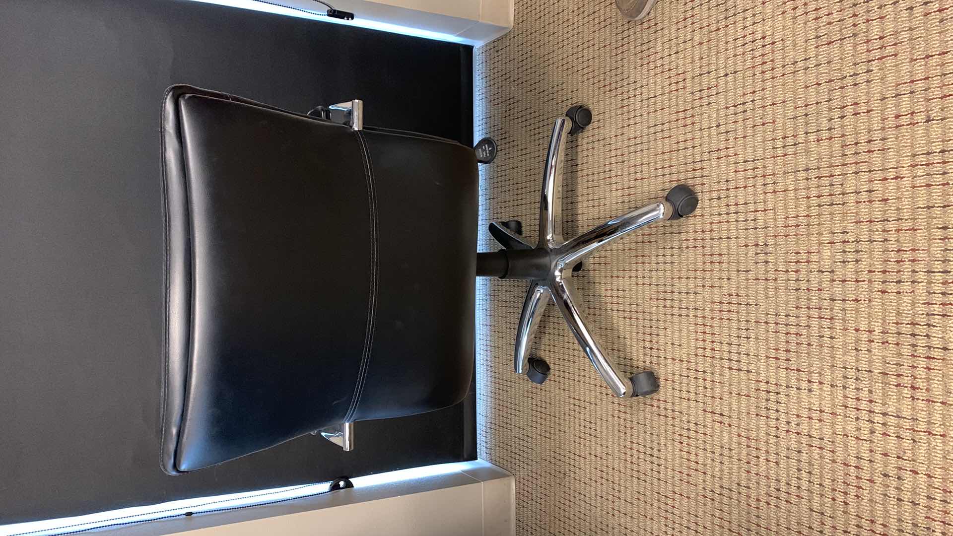 Photo 1 of OFFICE STAR 8200 BLACK LEATHER AND CHROME OFFICE CHAIR