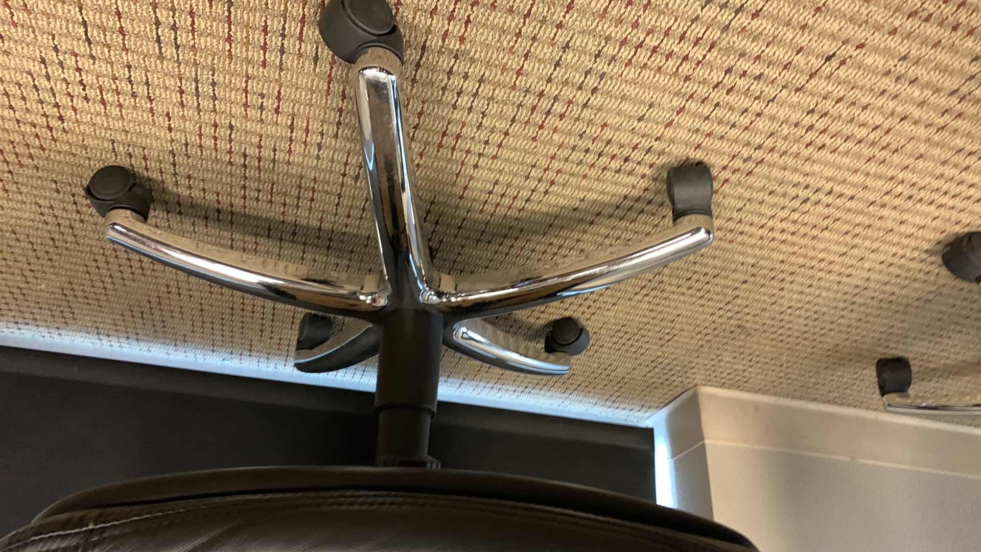 Photo 1 of OFFICE STAR 8200 BLACK LEATHER AND CHROME OFFICE CHAIR