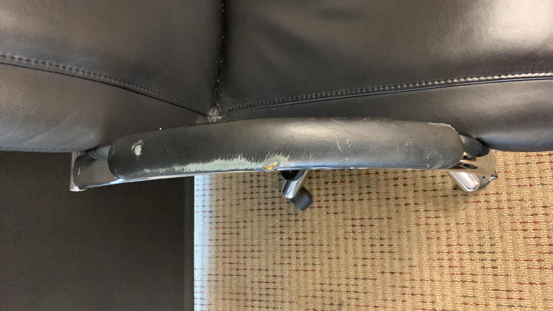 Photo 1 of OFFICE STAR 8200 BLACK LEATHER AND CHROME OFFICE CHAIR