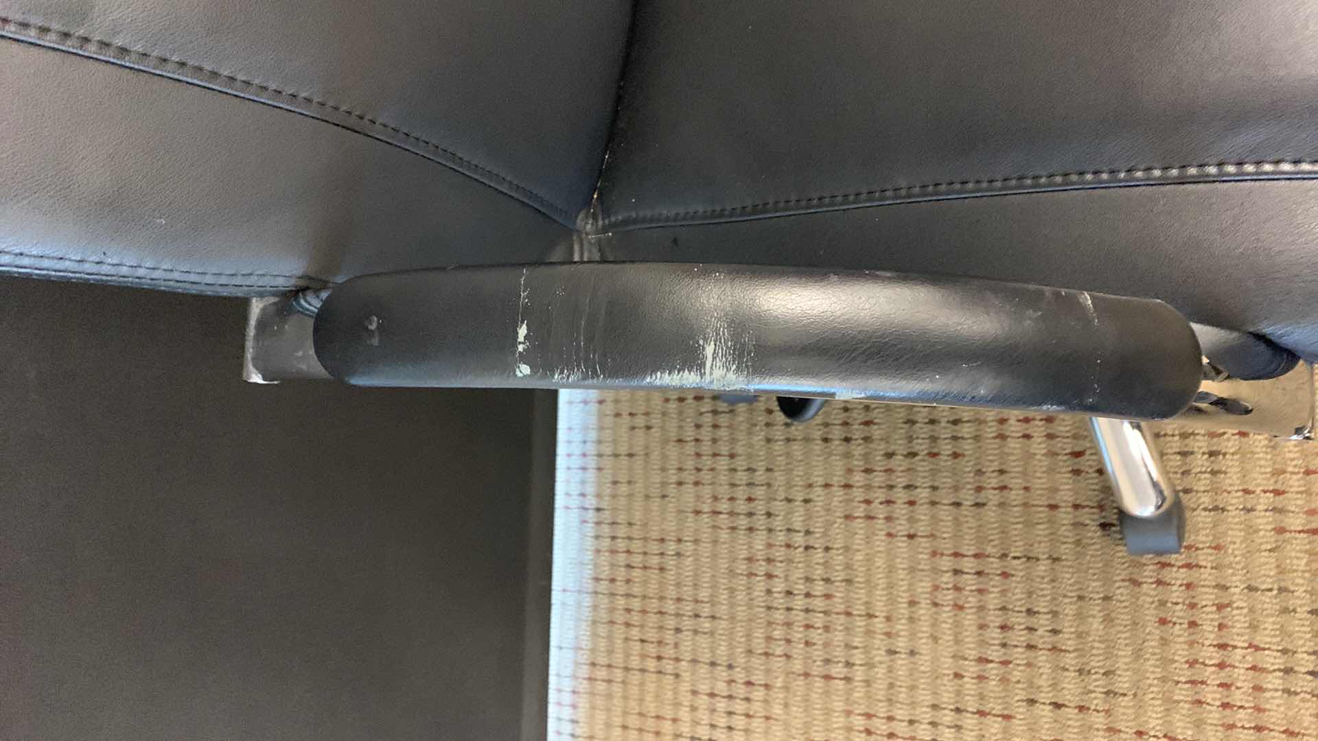 Photo 1 of OFFICE STAR 8200 BLACK LEATHER W CHROME OFFICE CHAIR