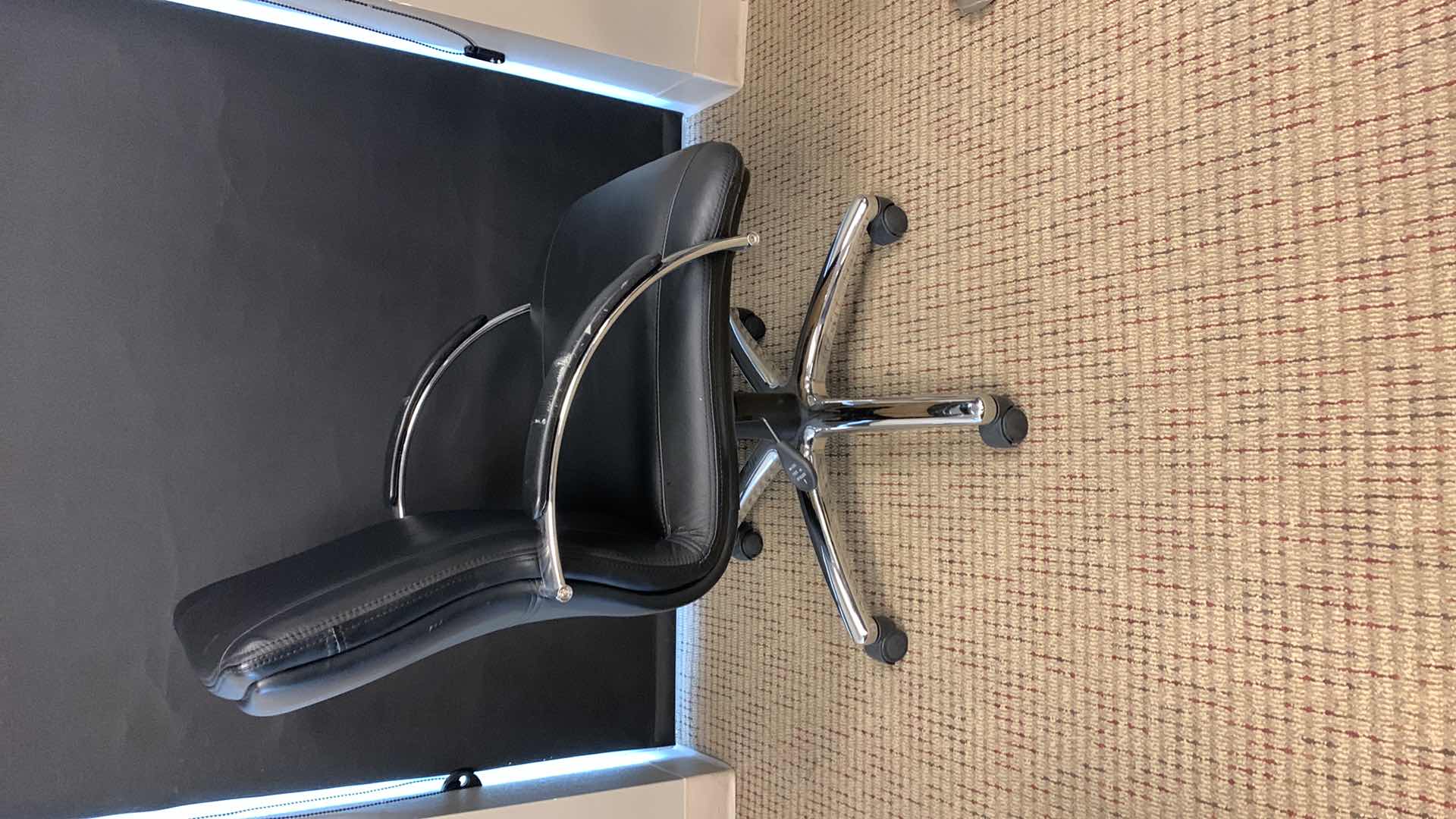 Photo 4 of OFFICE STAR 8200 BLACK LEATHER W CHROME OFFICE CHAIR