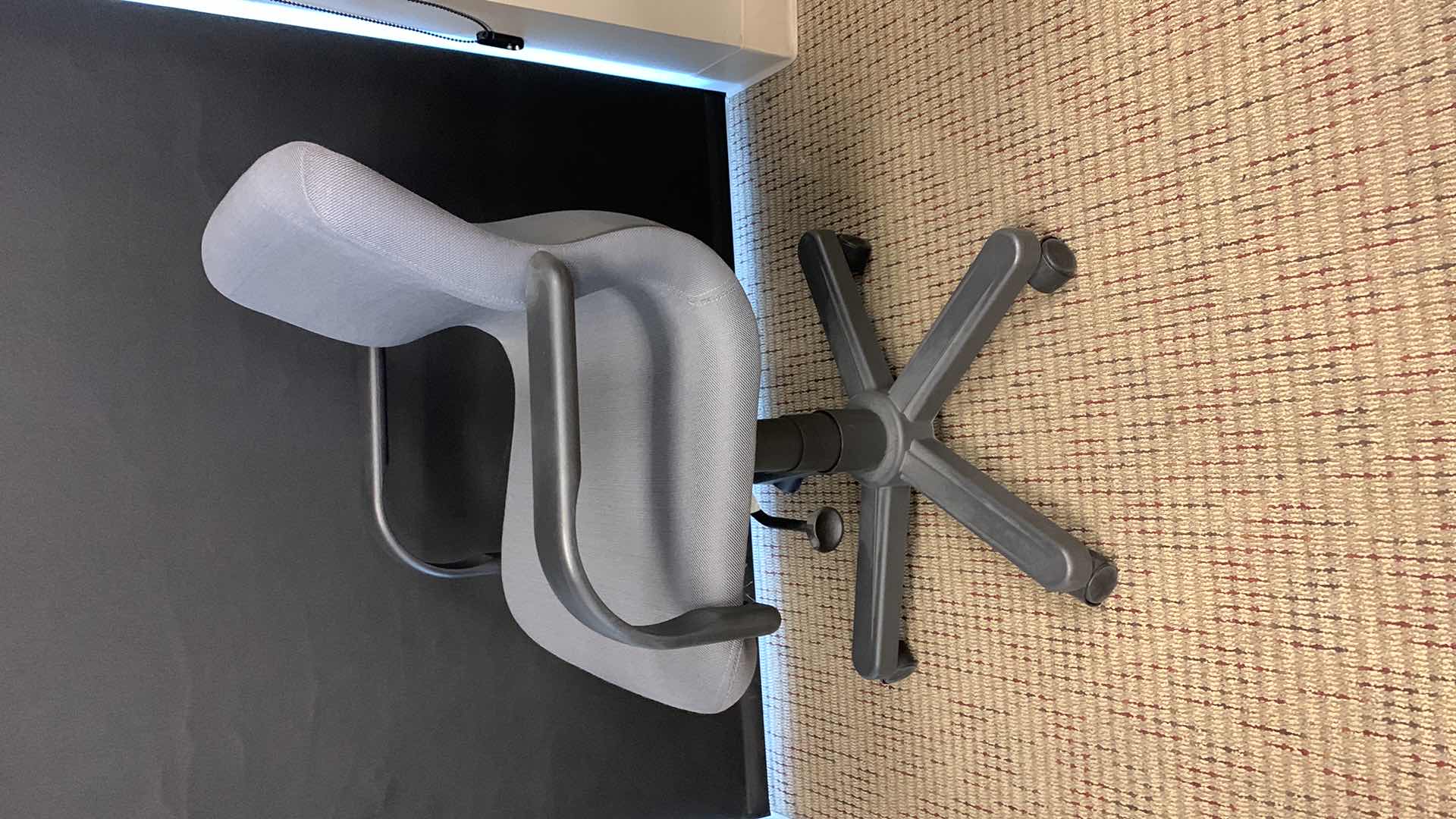 Photo 2 of FABRIC SWIVEL ARM CHAIR ON ROLLERS