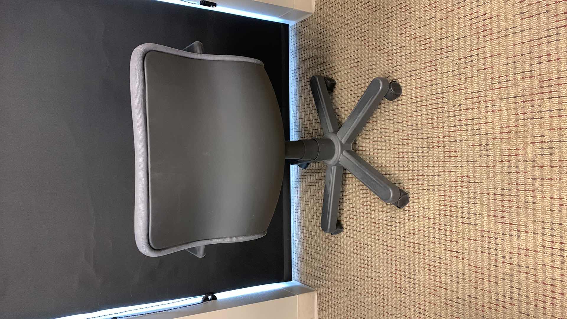 Photo 3 of FABRIC SWIVEL ARM CHAIR ON ROLLERS