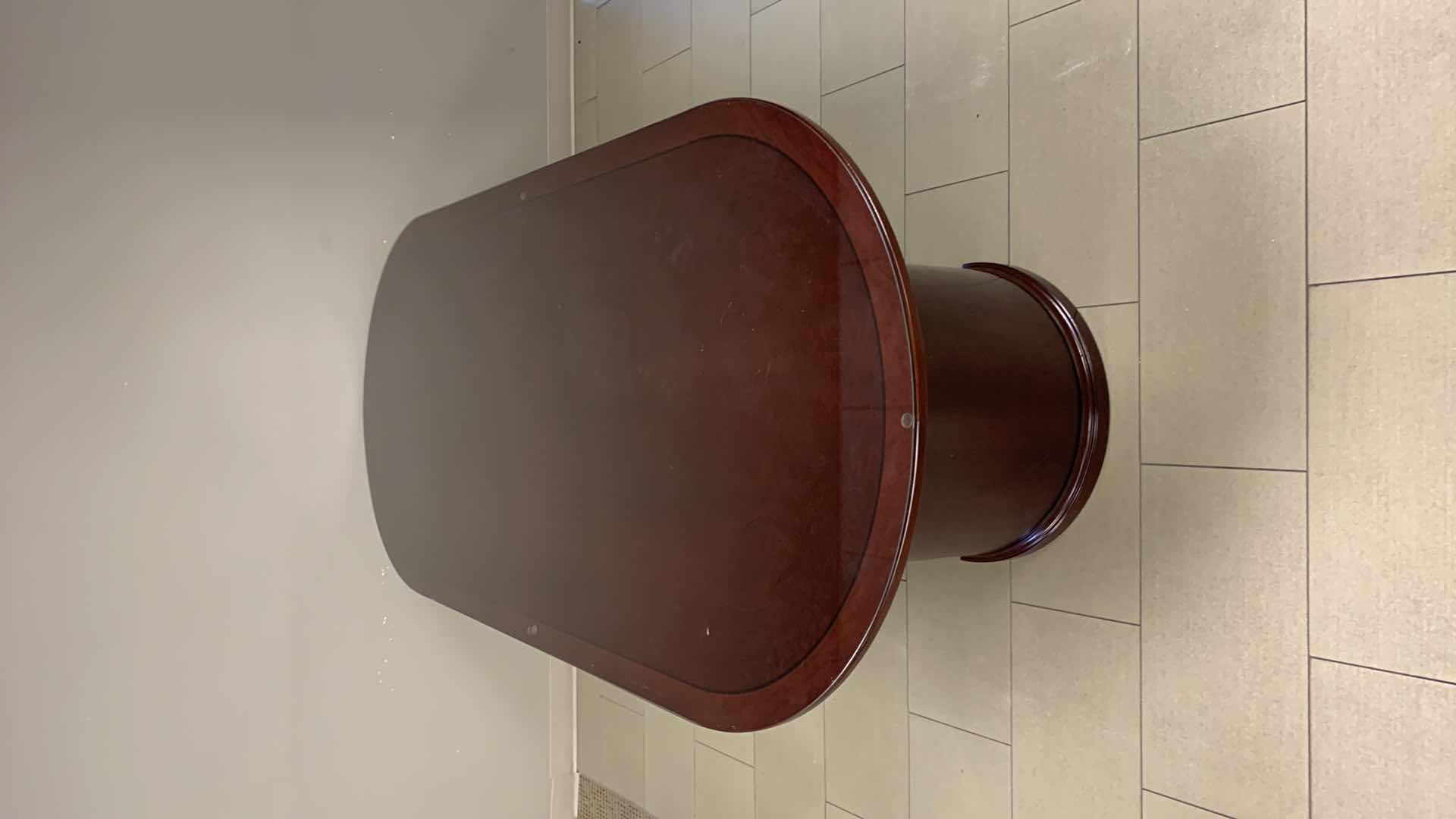 Photo 1 of CHERRY CONFERENCE TABLE WITH GLASS TOP 8’ X 52” H 30”