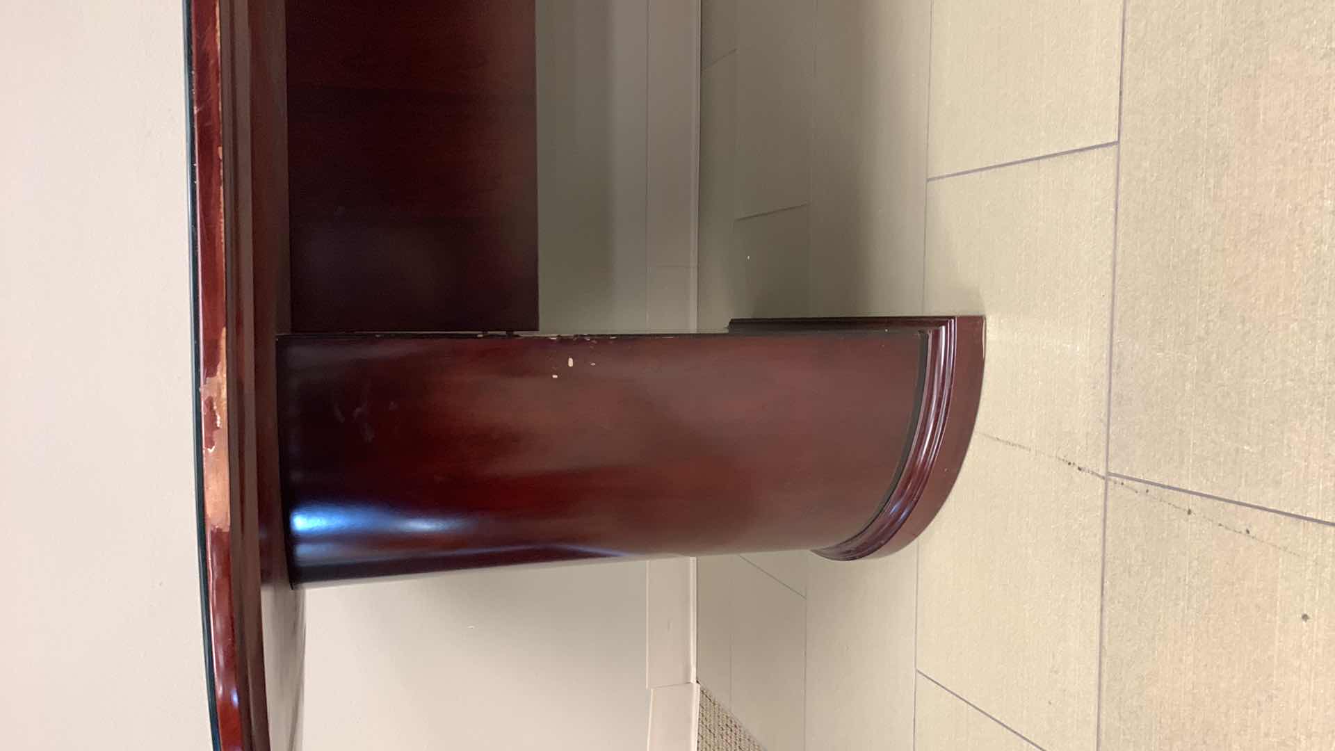 Photo 1 of CHERRY CONFERENCE TABLE WITH GLASS TOP 8’ X 52” H 30”