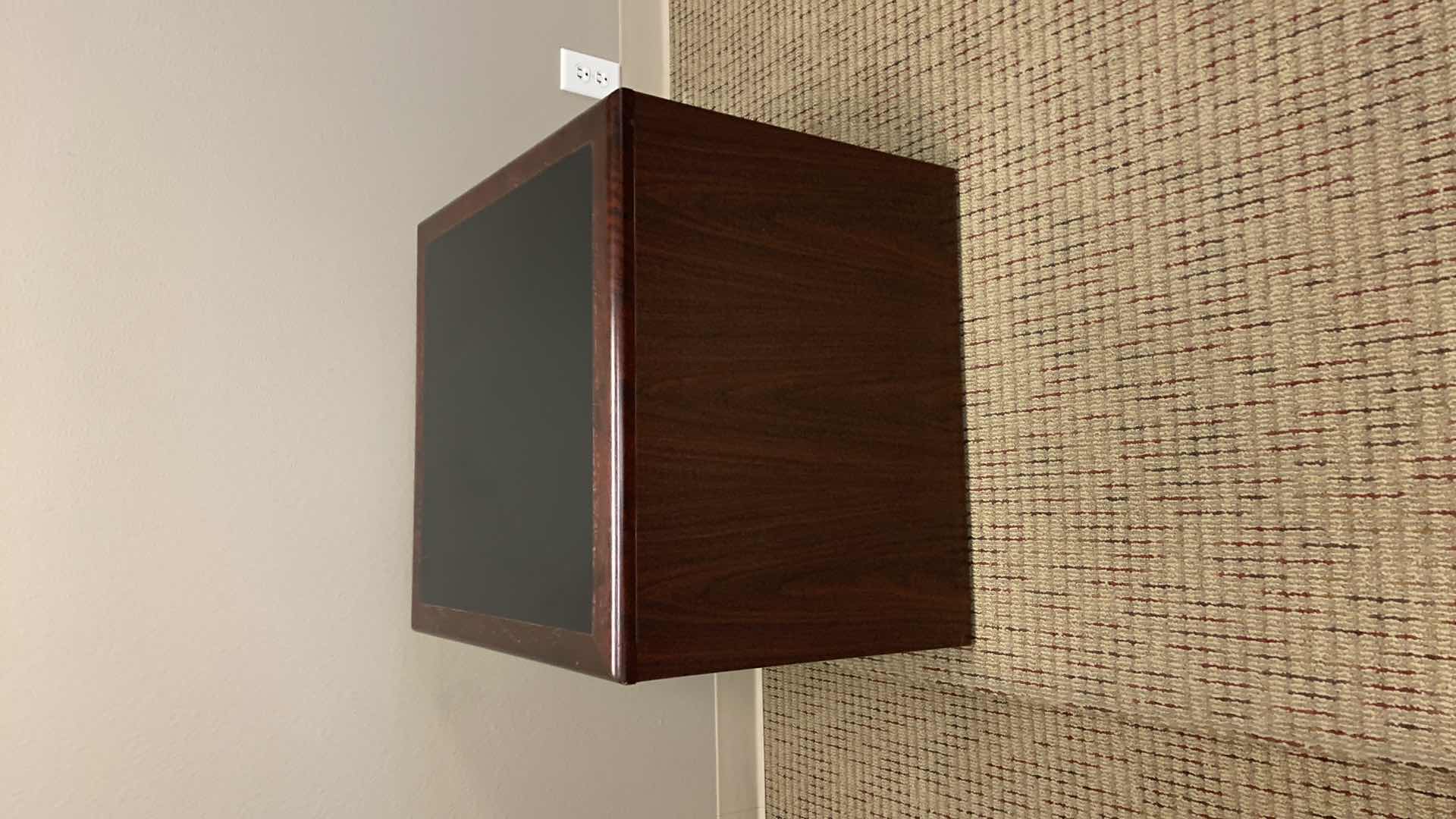 Photo 1 of CHERRY SIDE TABLE W BLACK TOP 24” X 24” H 20”