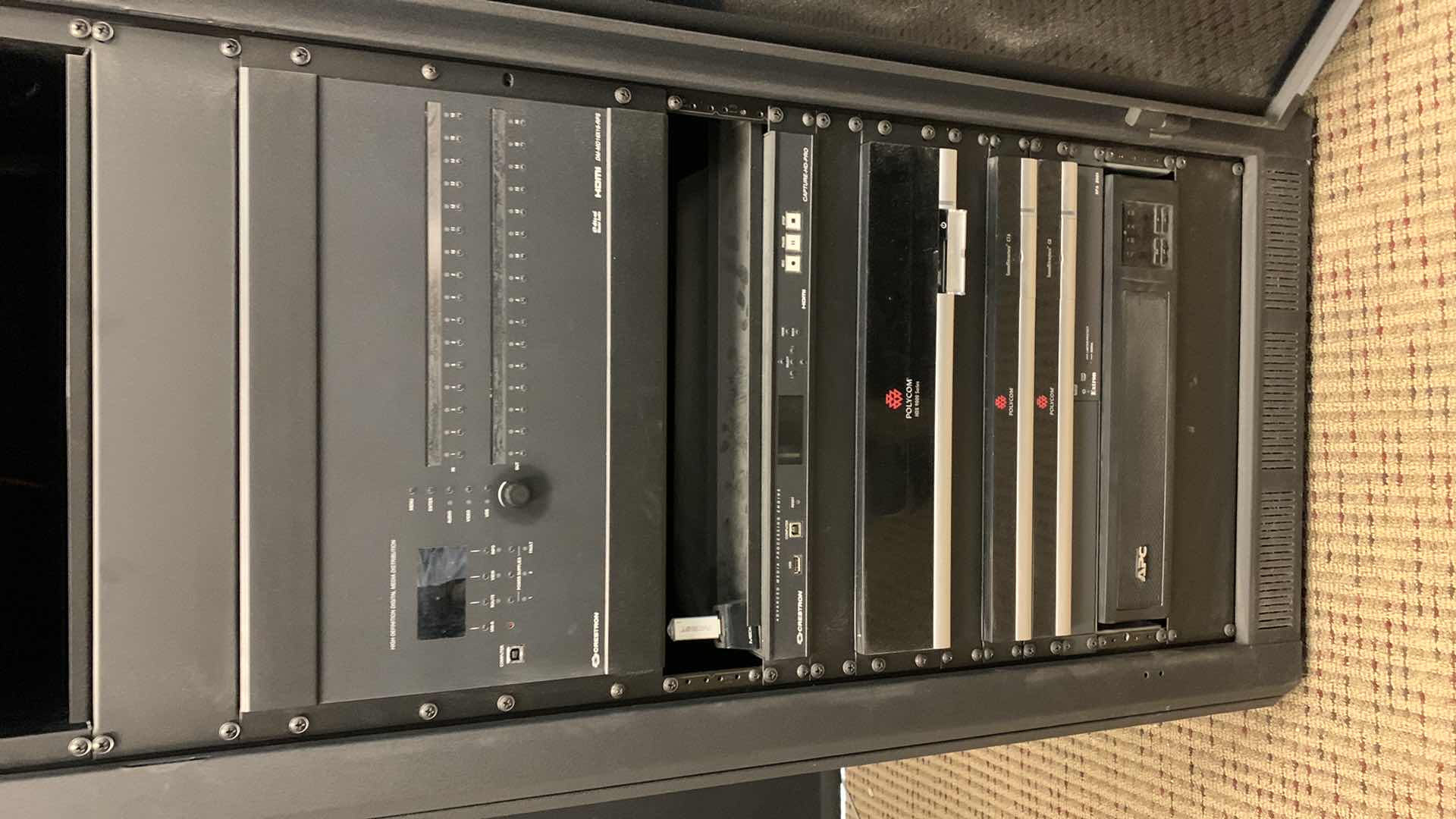 Photo 1 of CRESTRON MULTI UNIT VIDEO MULTIMEDIA SYSTEM IN RACK