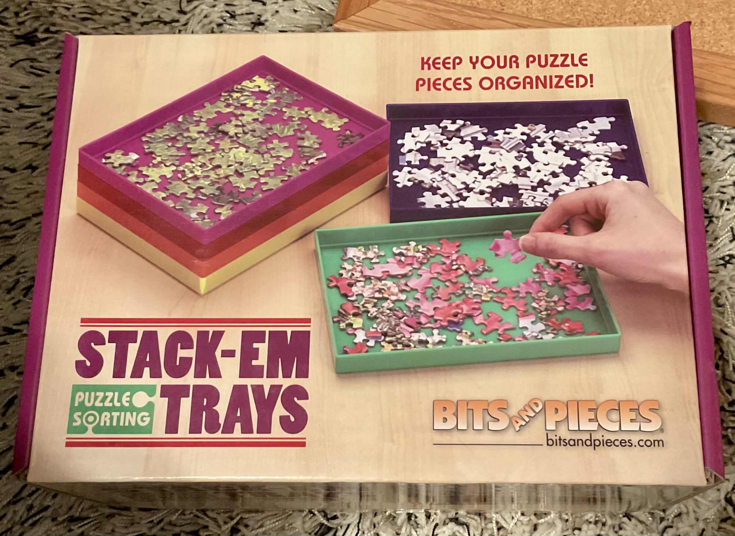 Photo 1 of 36”x24” CORKBOARD, STACK-EM PUZZLE SORTING TRAYSs, 2 RED POINSETTIA ALUMINUM TINS