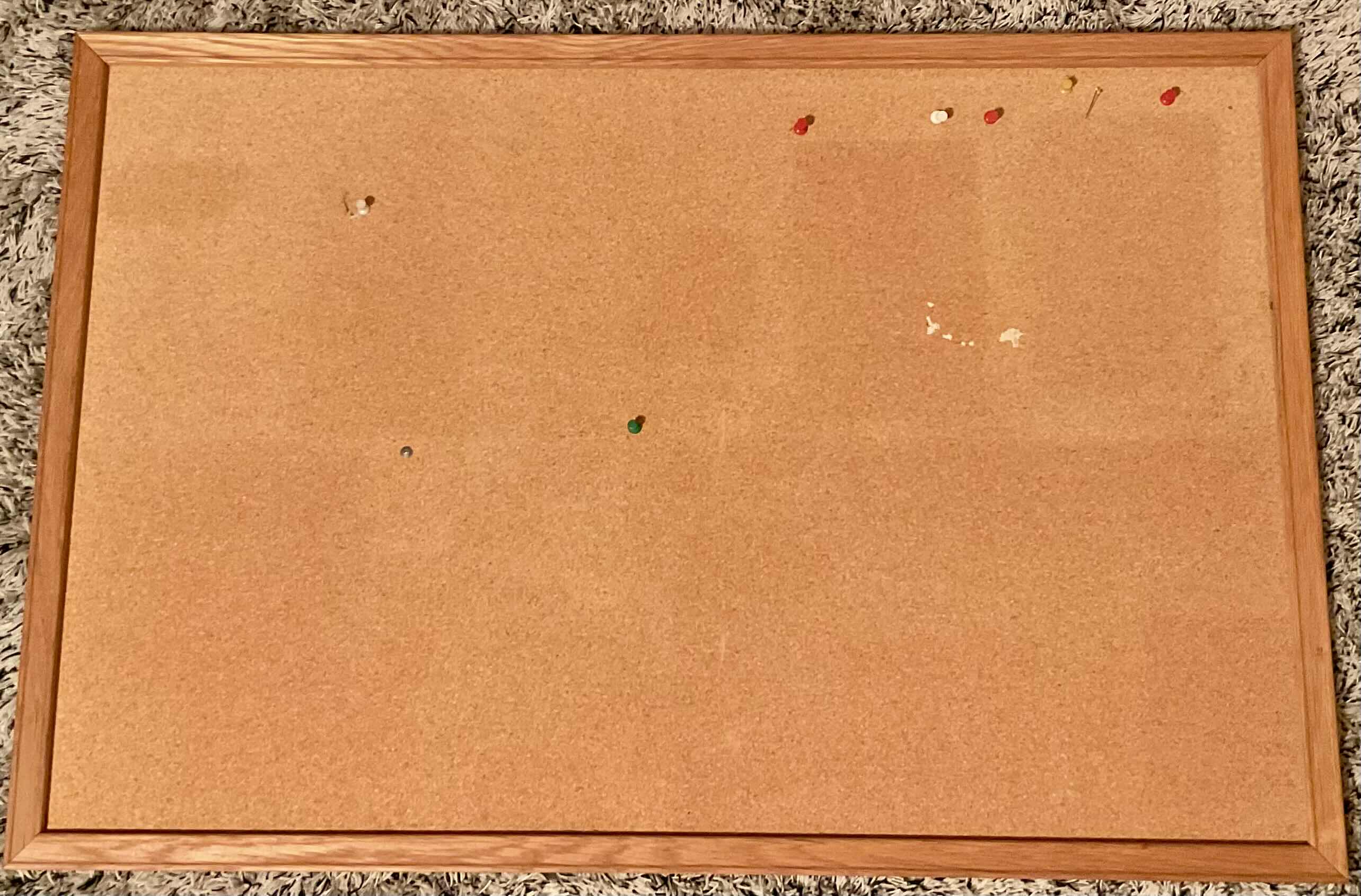 Photo 1 of 36”x24” CORKBOARD, STACK-EM PUZZLE SORTING TRAYSs, 2 RED POINSETTIA ALUMINUM TINS