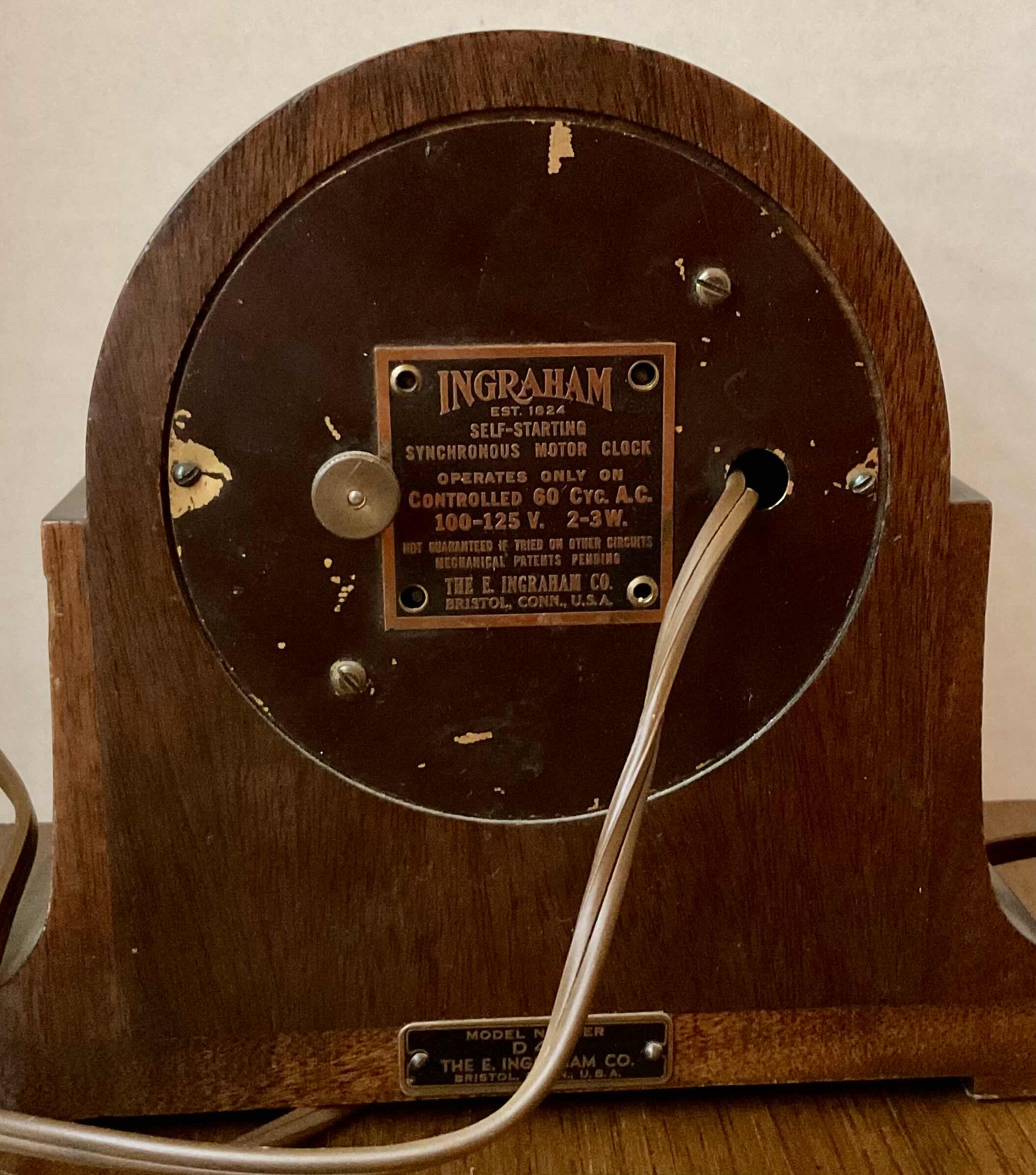 Photo 1 of 7” INGRAHAM SELF STARTING SYNCHRONOUS MOTOR CLOCK