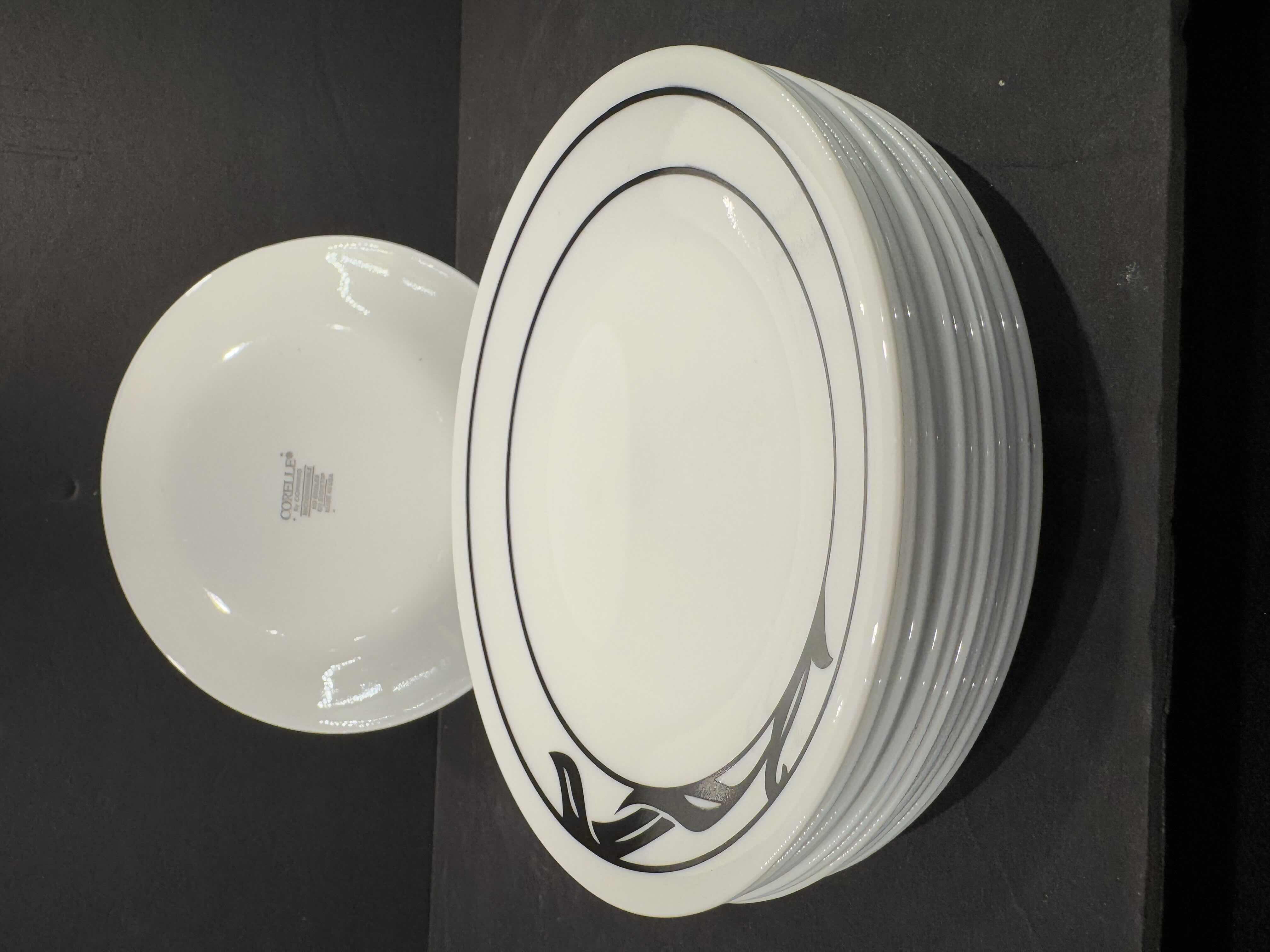 Photo 1 of 12- BREAD/DESSERT PLATES VINTAGE CORELLE LYRICS, BLACK AND WHITE DINNERWARE