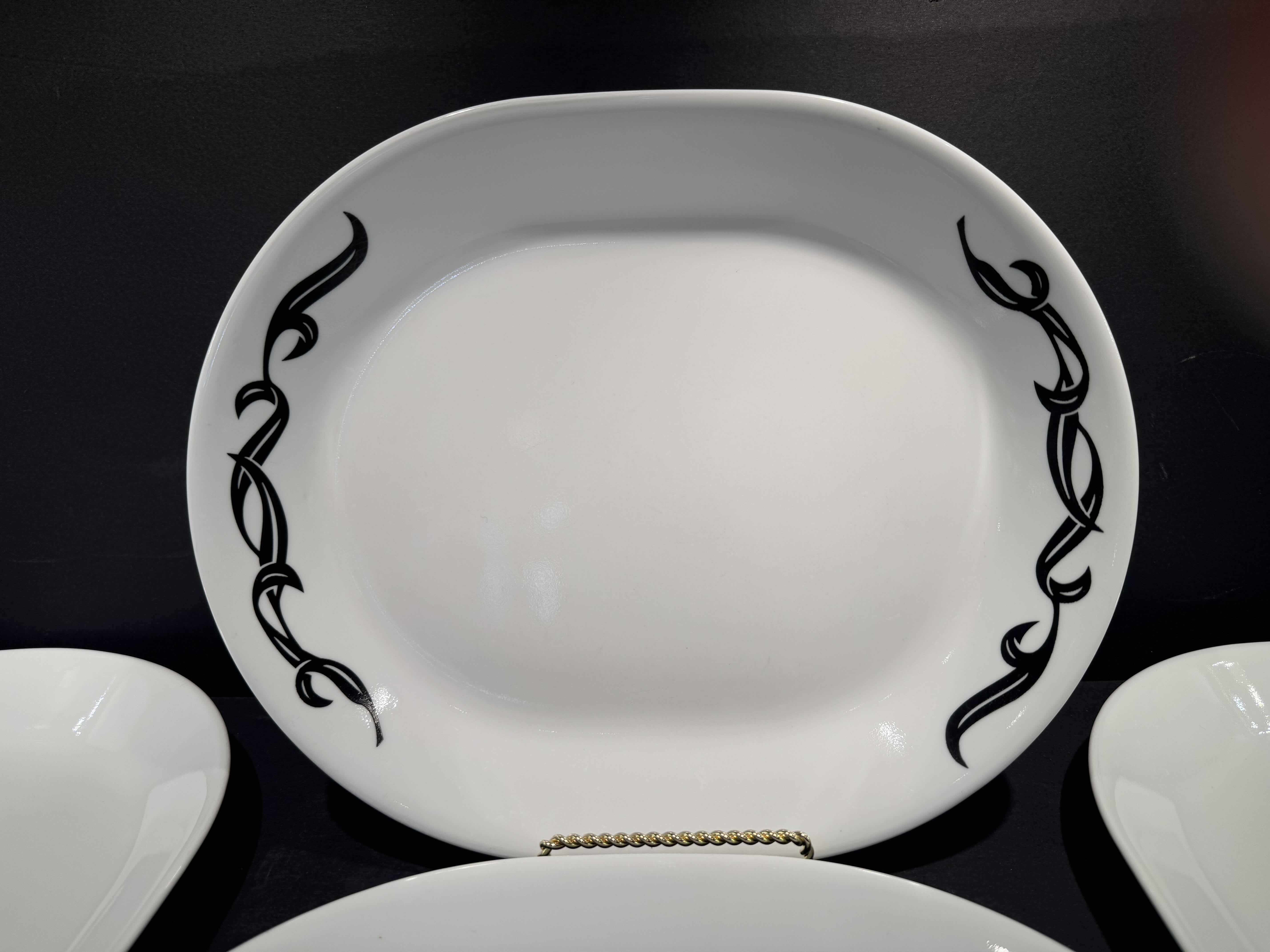 Photo 1 of 4- 12” PLATTER VINTAGE CORELLE LYRICS BLACK & WHITE DINNERWARE