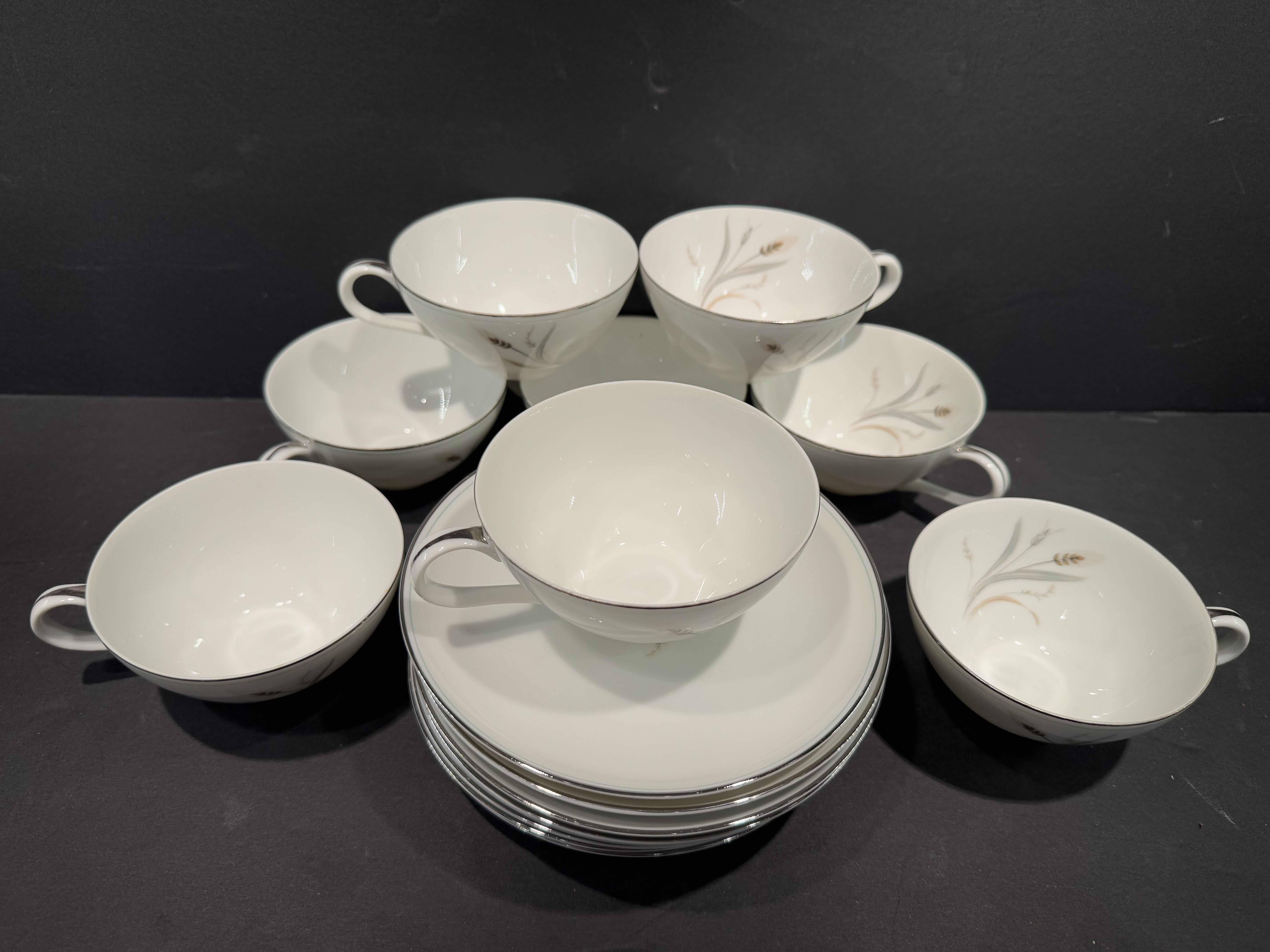 Photo 1 of 12 PIECES TOTAL- 8 CUPS, 4 SAUCERS BY STYLE HOUSE FINE CHINA SIMLICITY PATTERN, MADE IN JAPAN 