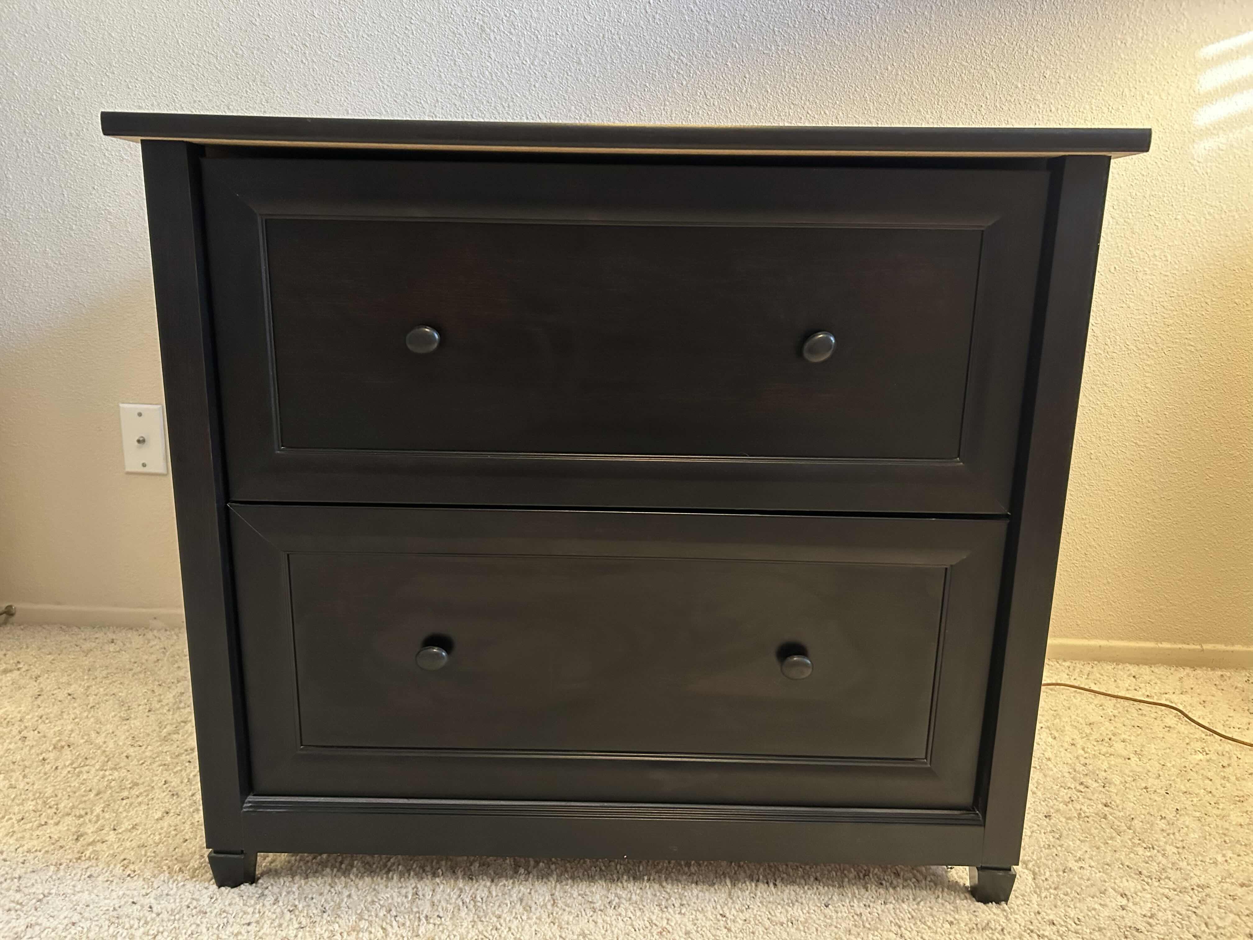 Photo 1 of BLACK LATERAL FILE 2 DRAWER CABINET 33“X 23“X 29”H