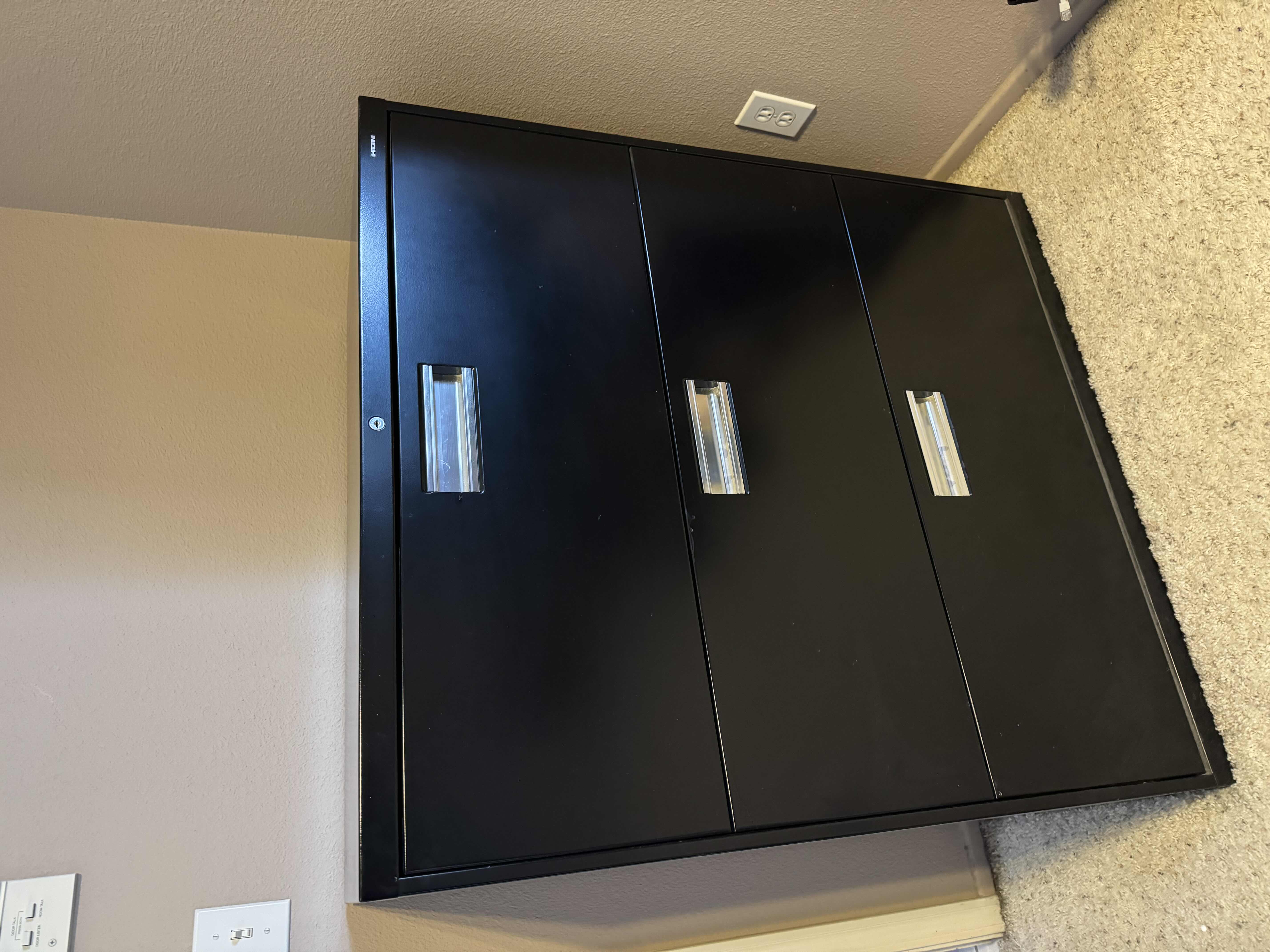 Photo 1 of BLACK METAL LATERAL FILING CABINET 36“ x 19“ H 40”