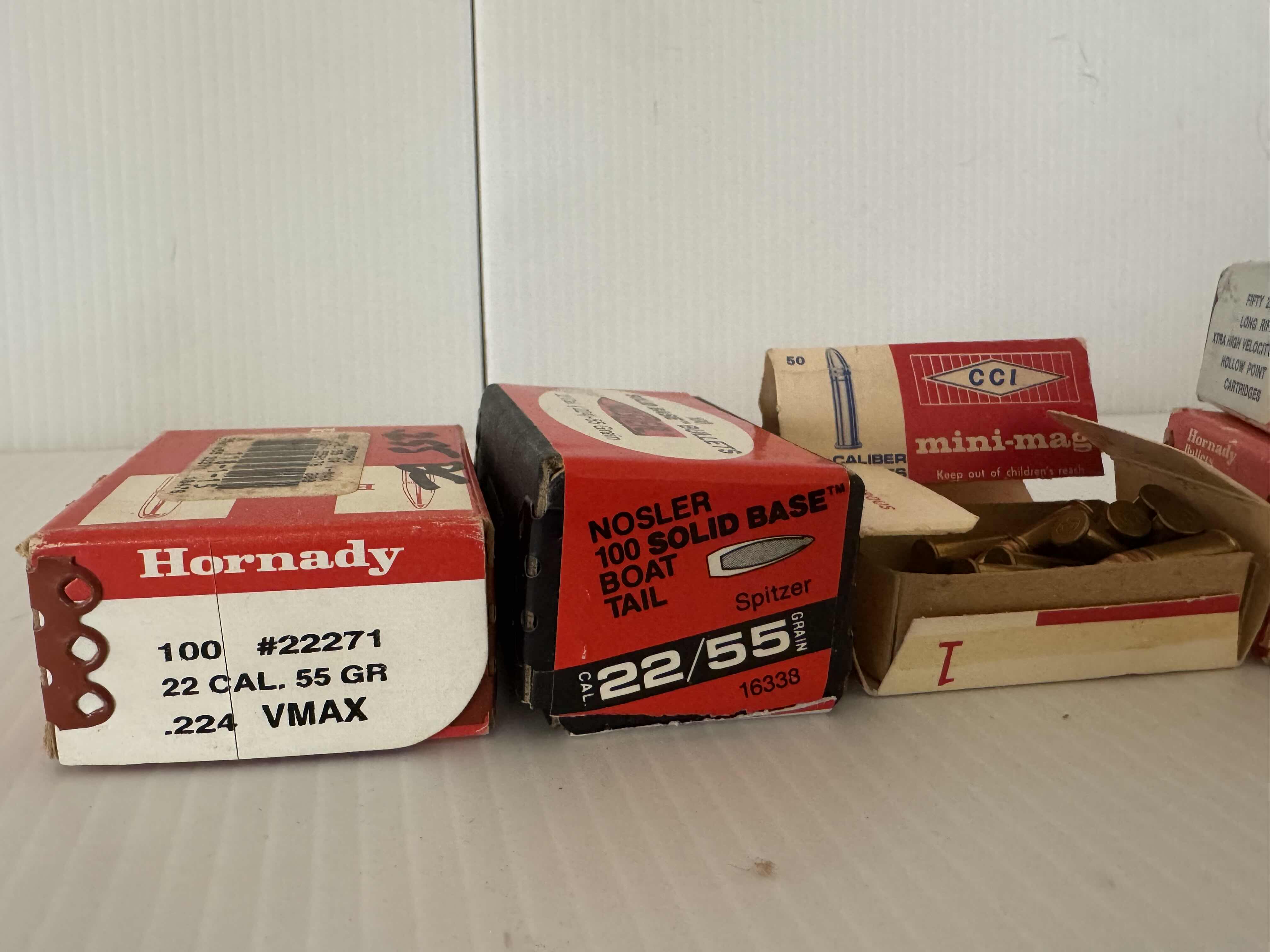 Photo 1 of 5 BOXES OF 22 CALIBER 55 GRAIN AMMUNITION-BULLET ACCESSORIES-FIREARM/GUN AMMO.