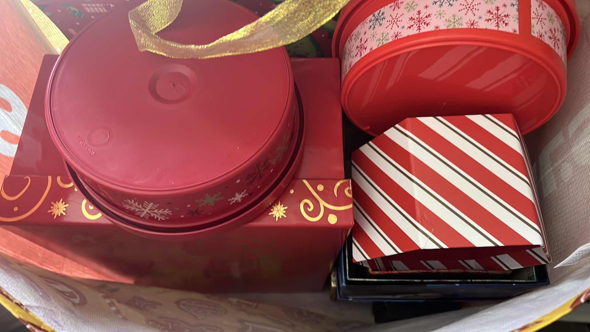 Photo 1 of CONTENTS OF BAG-CHRISTMAS GIFT BAGS AND BOXES.