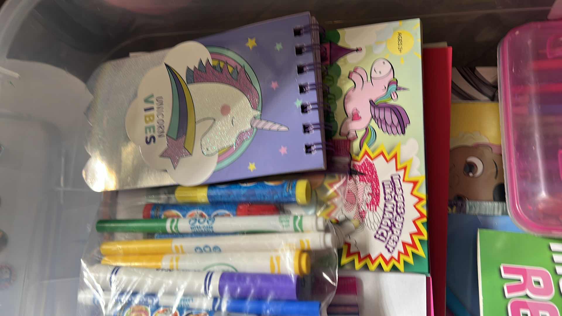 Photo 1 of CONTENTS OF BOX. KIDS CRAFTS